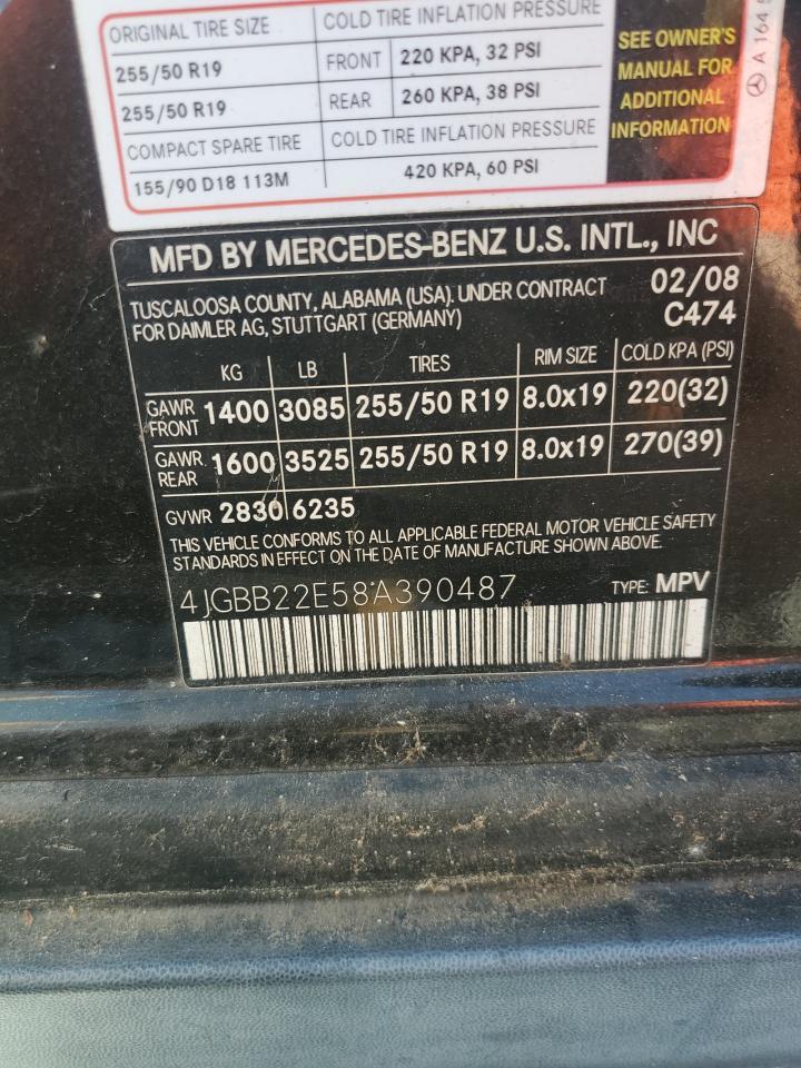 2008 Mercedes-benz Ml 320 Cdi Черный vin: 4JGBB22E58A390487