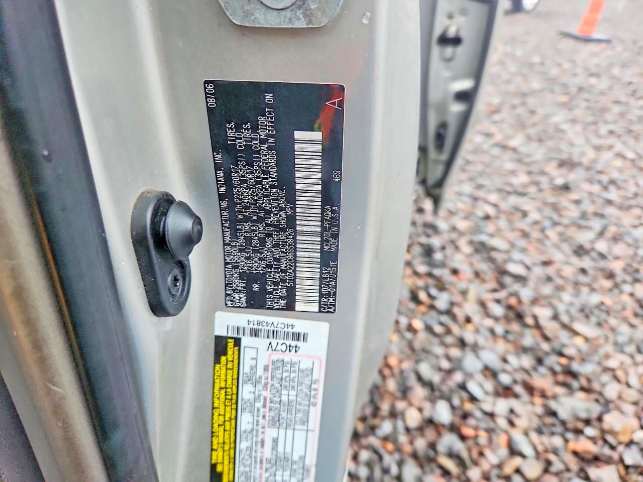 2006 Toyota Sienna Xle Silver vin: 5TDZA22C86S538426