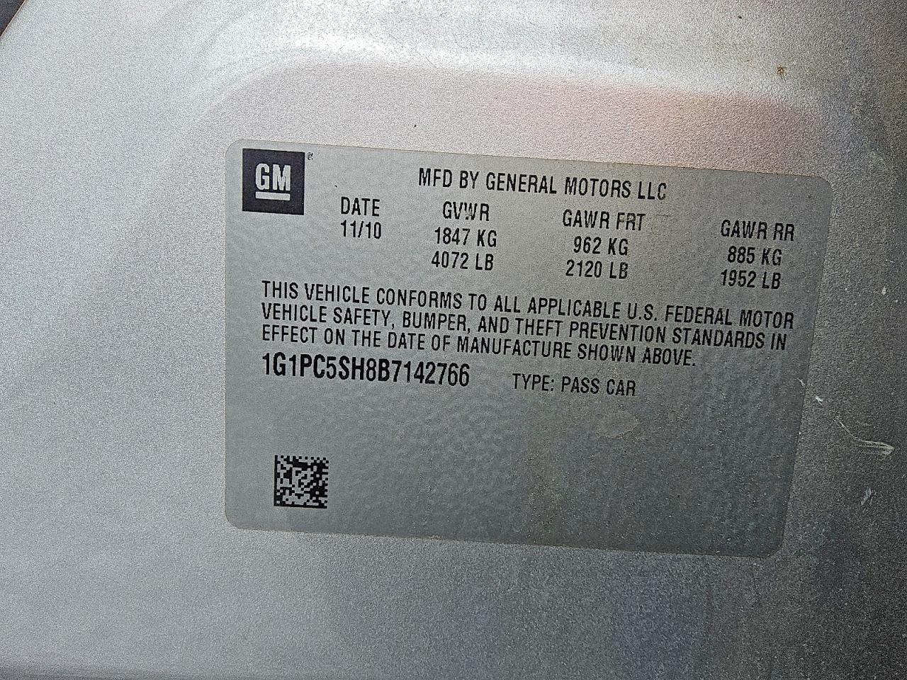 2011 Chevrolet Cruze Ls Silver vin: 1G1PC5SH8B7142766