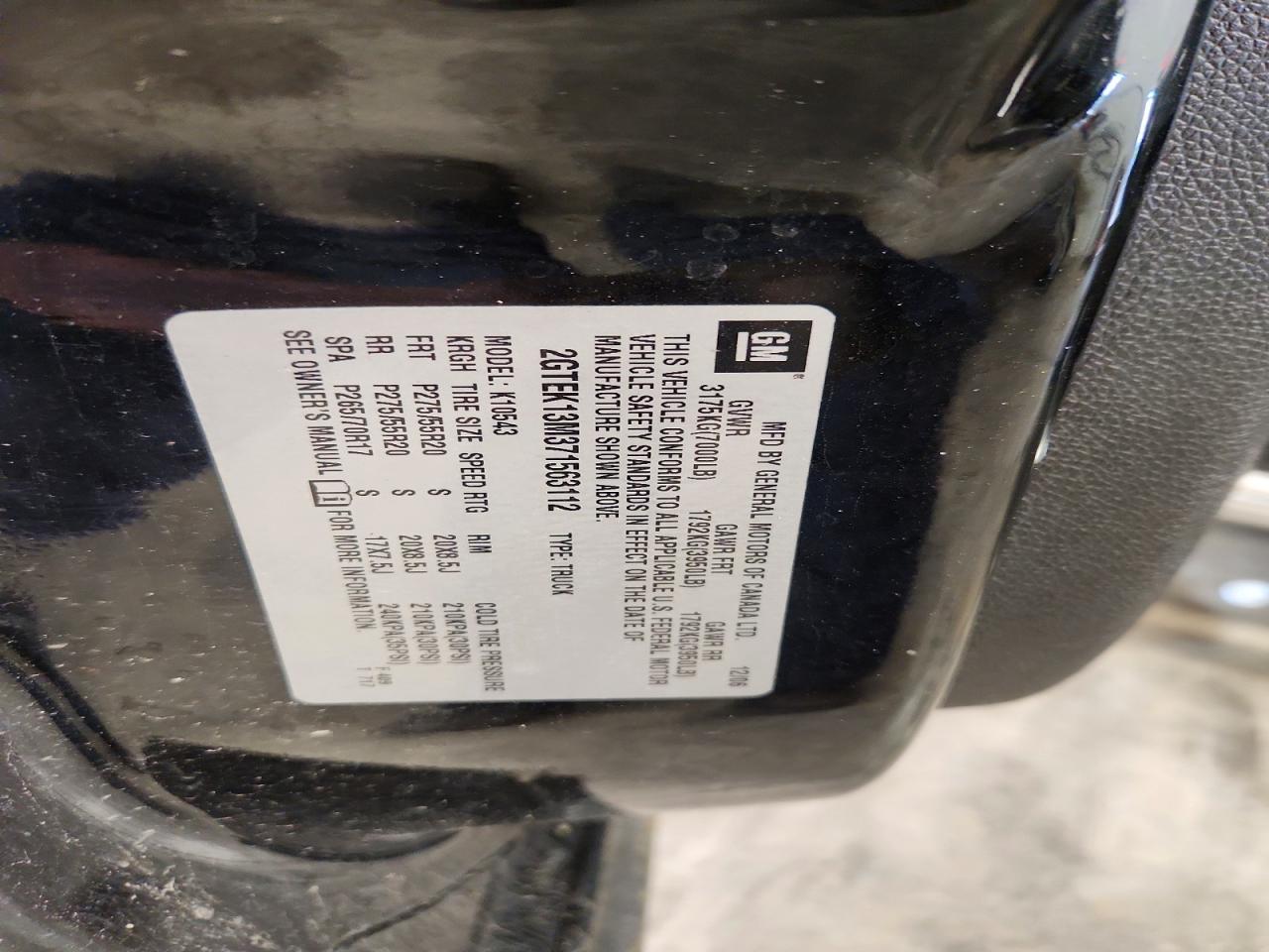 2007 Gmc New Sierra K1500 Black vin: 2GTEK13M371563112