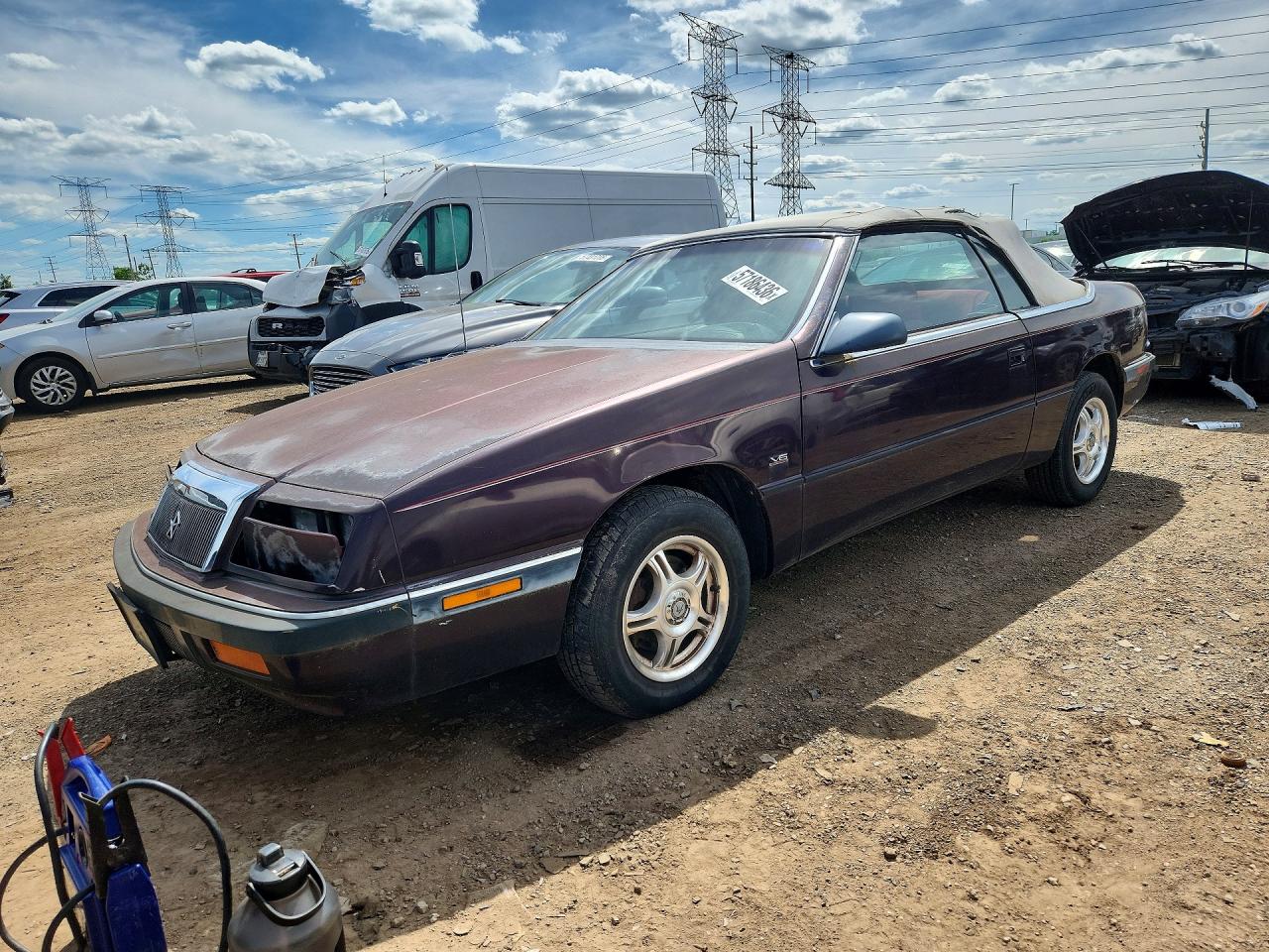 1991 Chrysler Lebaron Purple vin: 1C3XJ4536MG100515
