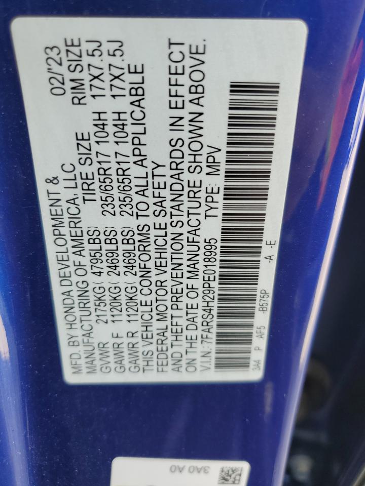 2023 Honda Crv Awd Blue vin: 7FARS4H29PE018995