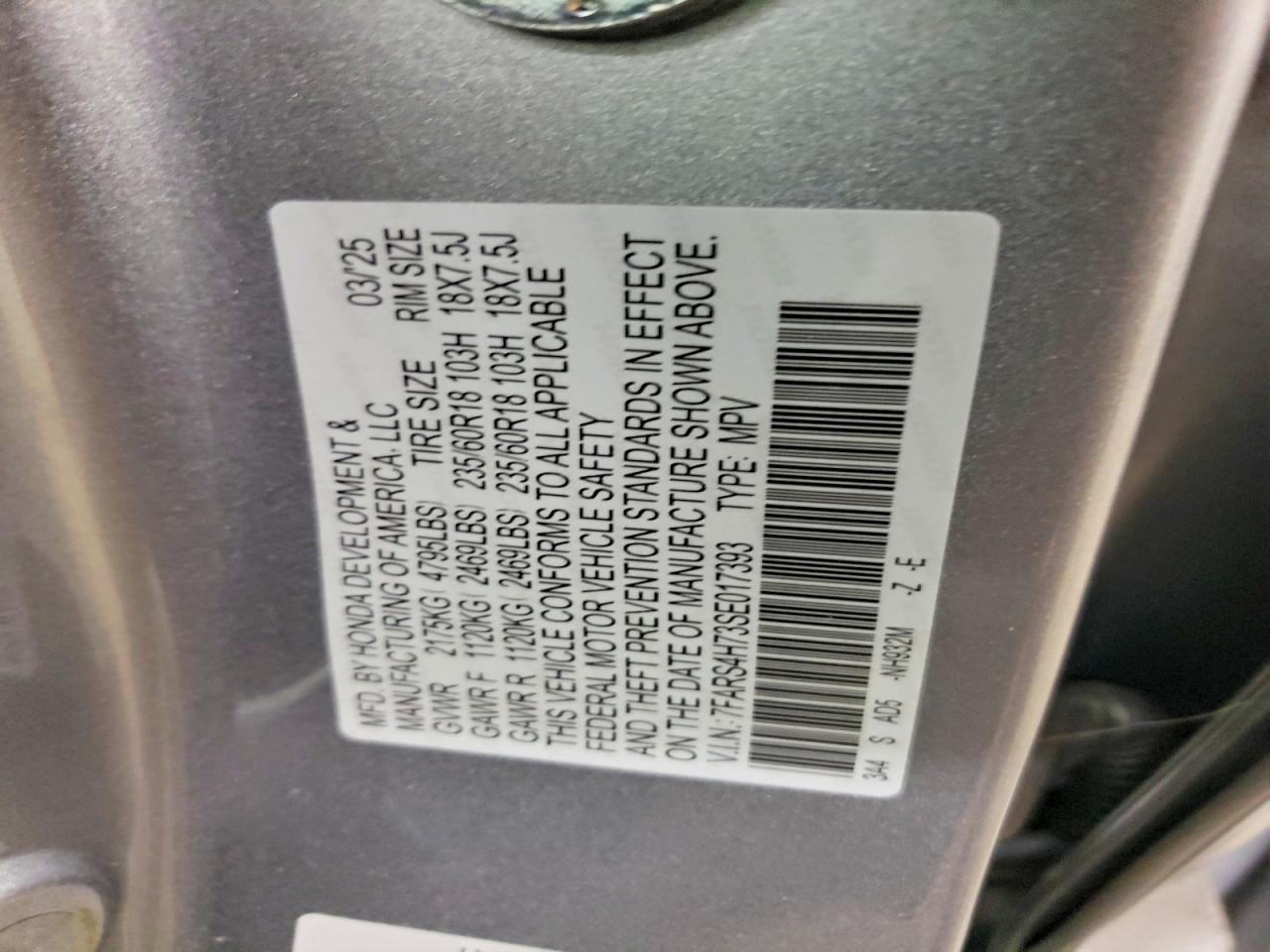 2025 Honda Cr-v Exl Silver vin: 7FARS4H73SE017393