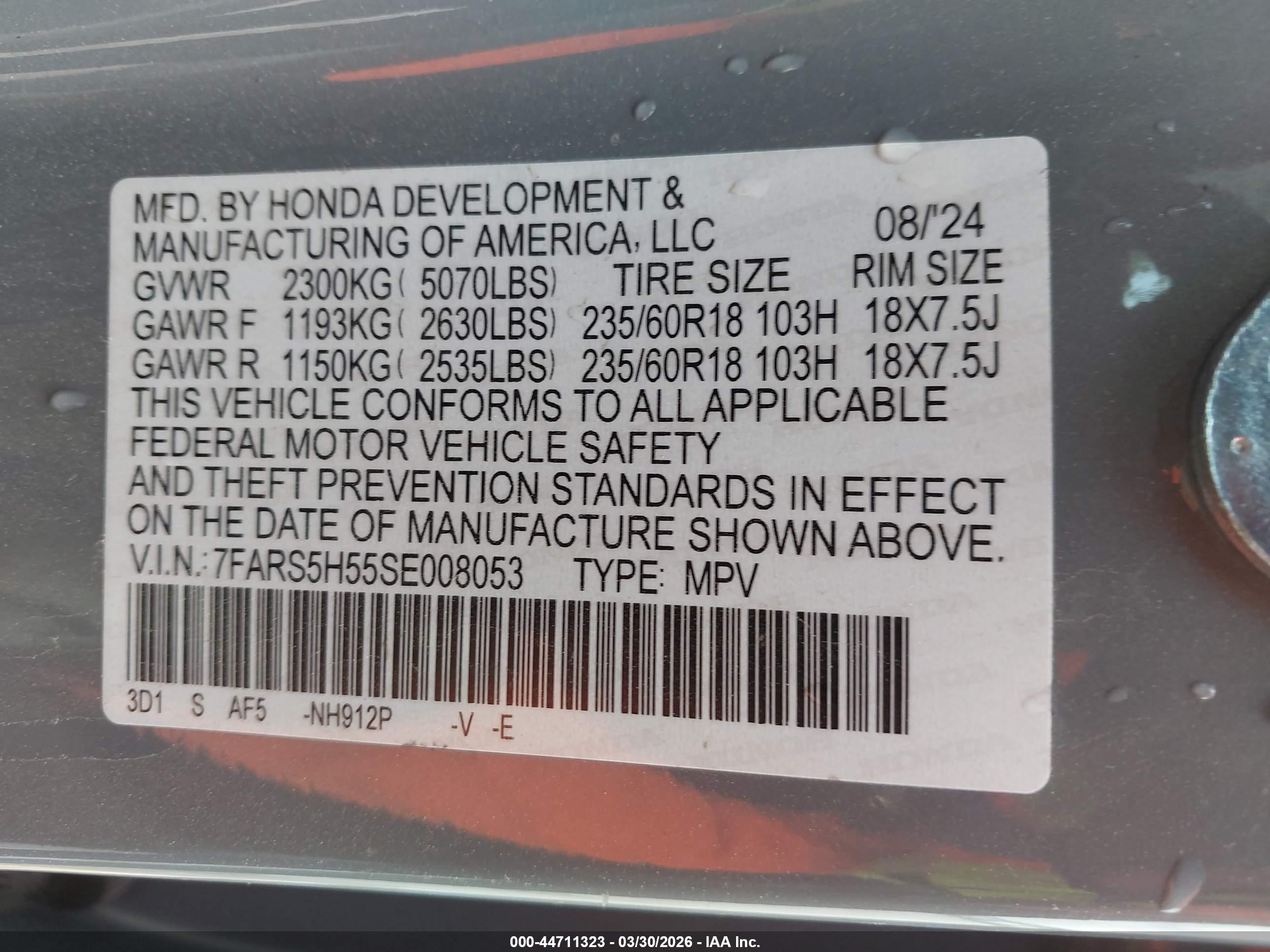 2025 Honda Cr-v Hybrid Sport Gray vin: 7FARS5H55SE008053