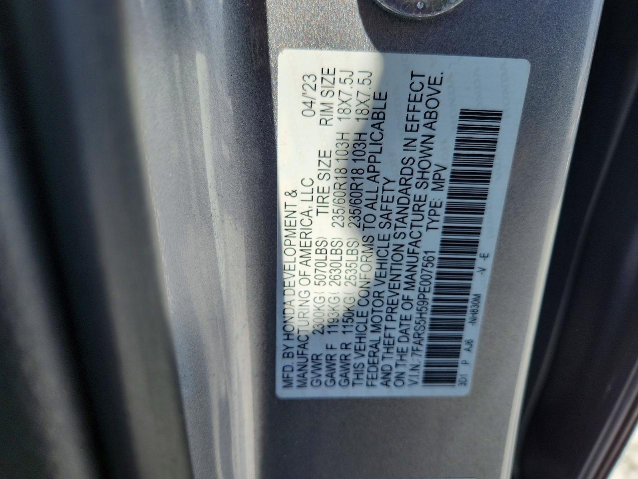 2023 Honda Cr-v Sport Silver vin: 7FARS5H59PE007561