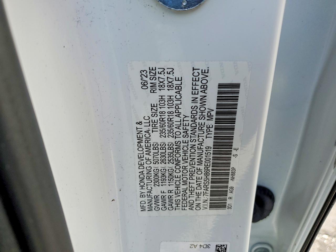 2024 Honda Cr-v Sport-l White vin: 7FARS5H86RE001519