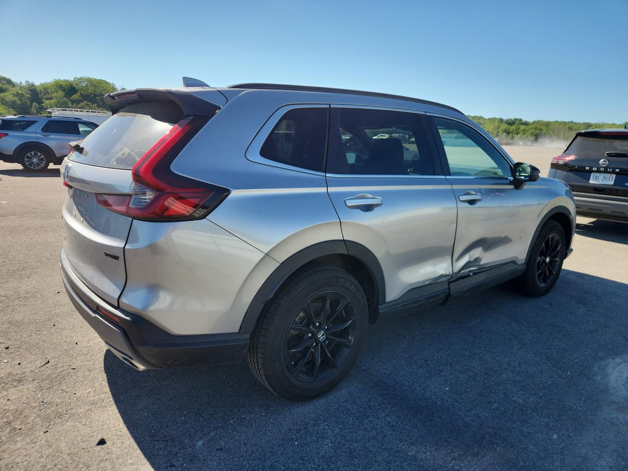 2023 Honda Cr-v Sport Silver vin: 7FARS6H51PE010699 Damage: Right -B- Pillar, Kinked, 1 To 2 Inches