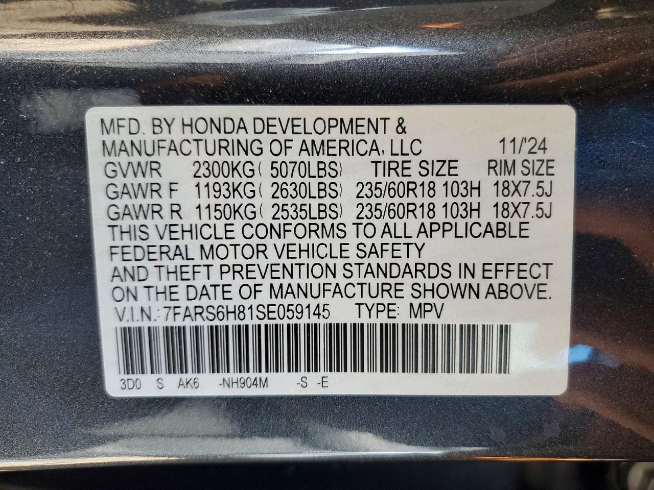 2025 Honda Cr-v Sport-l Gray vin: 7FARS6H81SE059145