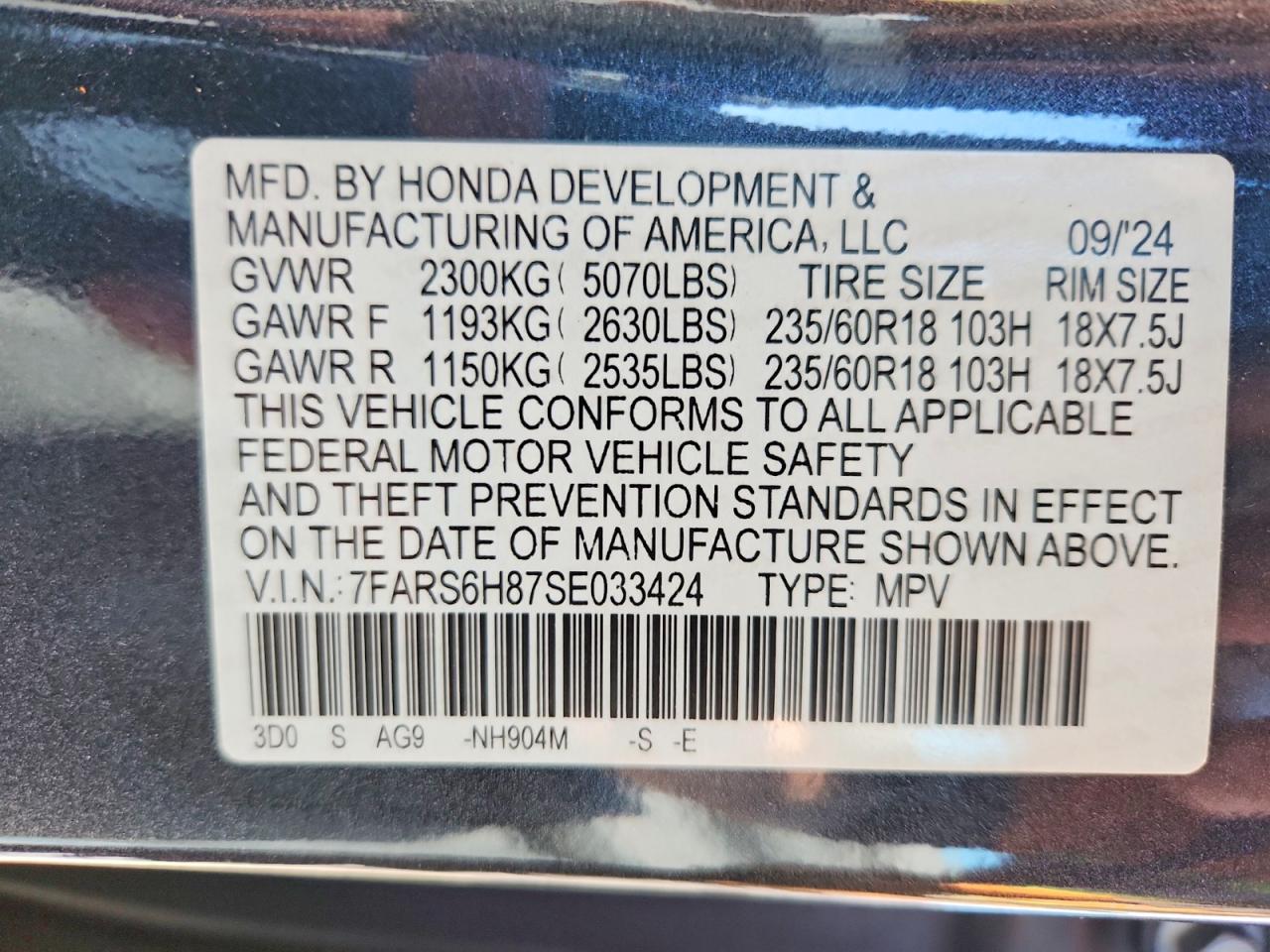 2025 Honda Cr-v Sport-l Gray vin: 7FARS6H87SE033424