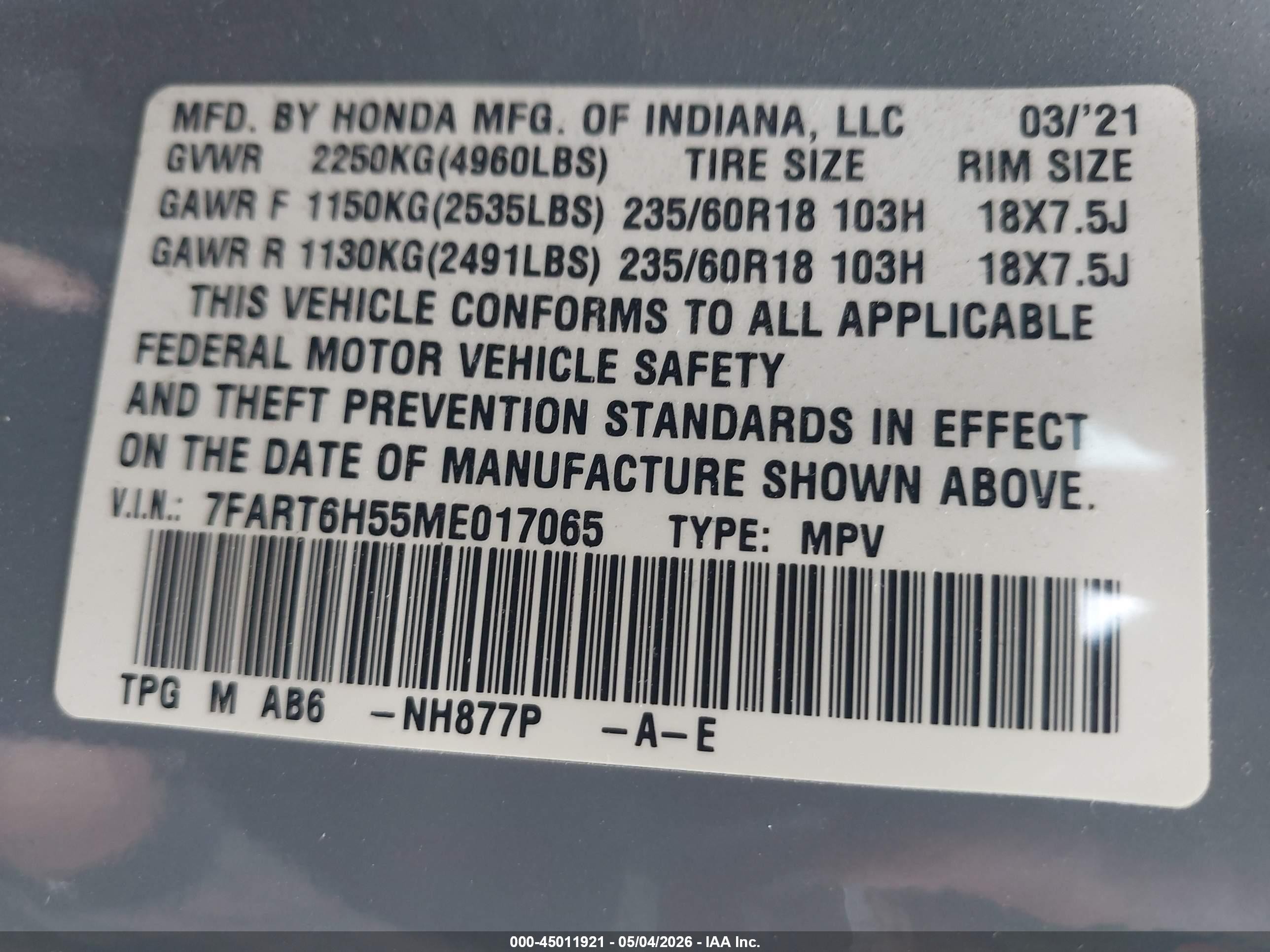 2021 Honda Cr-v Hybrid Ex Gray vin: 7FART6H55ME017065