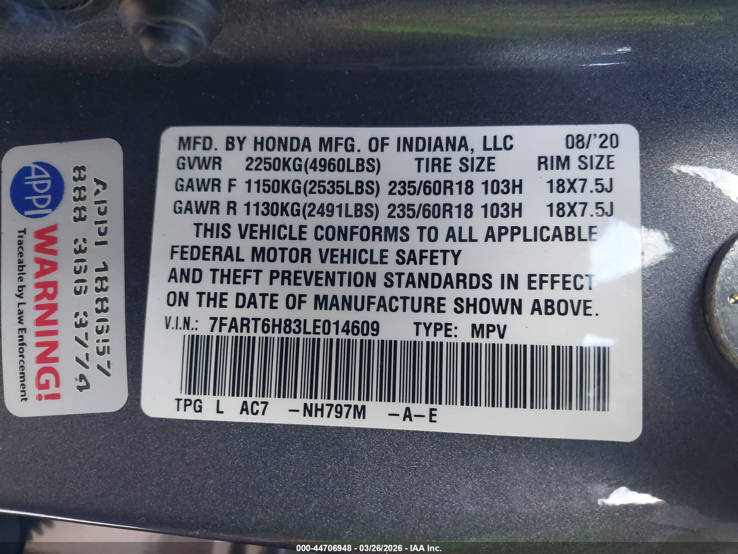 2020 Honda Cr-v Hybrid Ex-l Gray vin: 7FART6H83LE014609