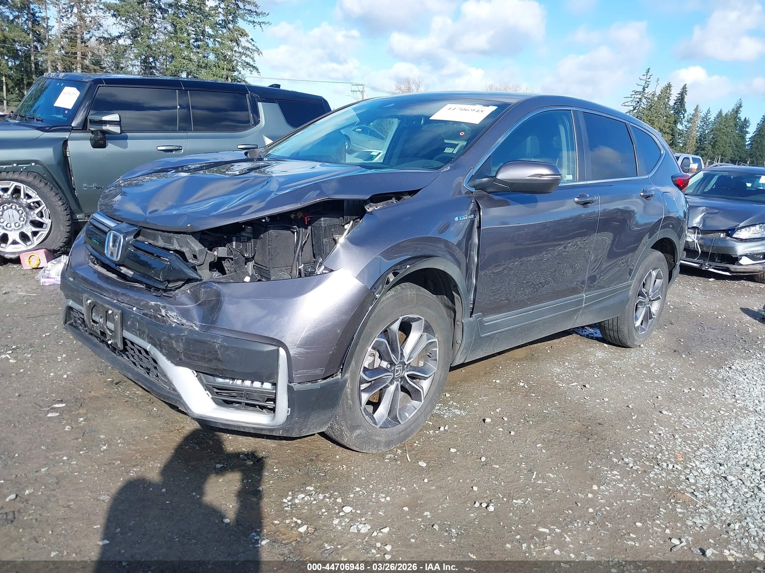 2020 Honda Cr-v Hybrid Ex-l Gray vin: 7FART6H83LE014609