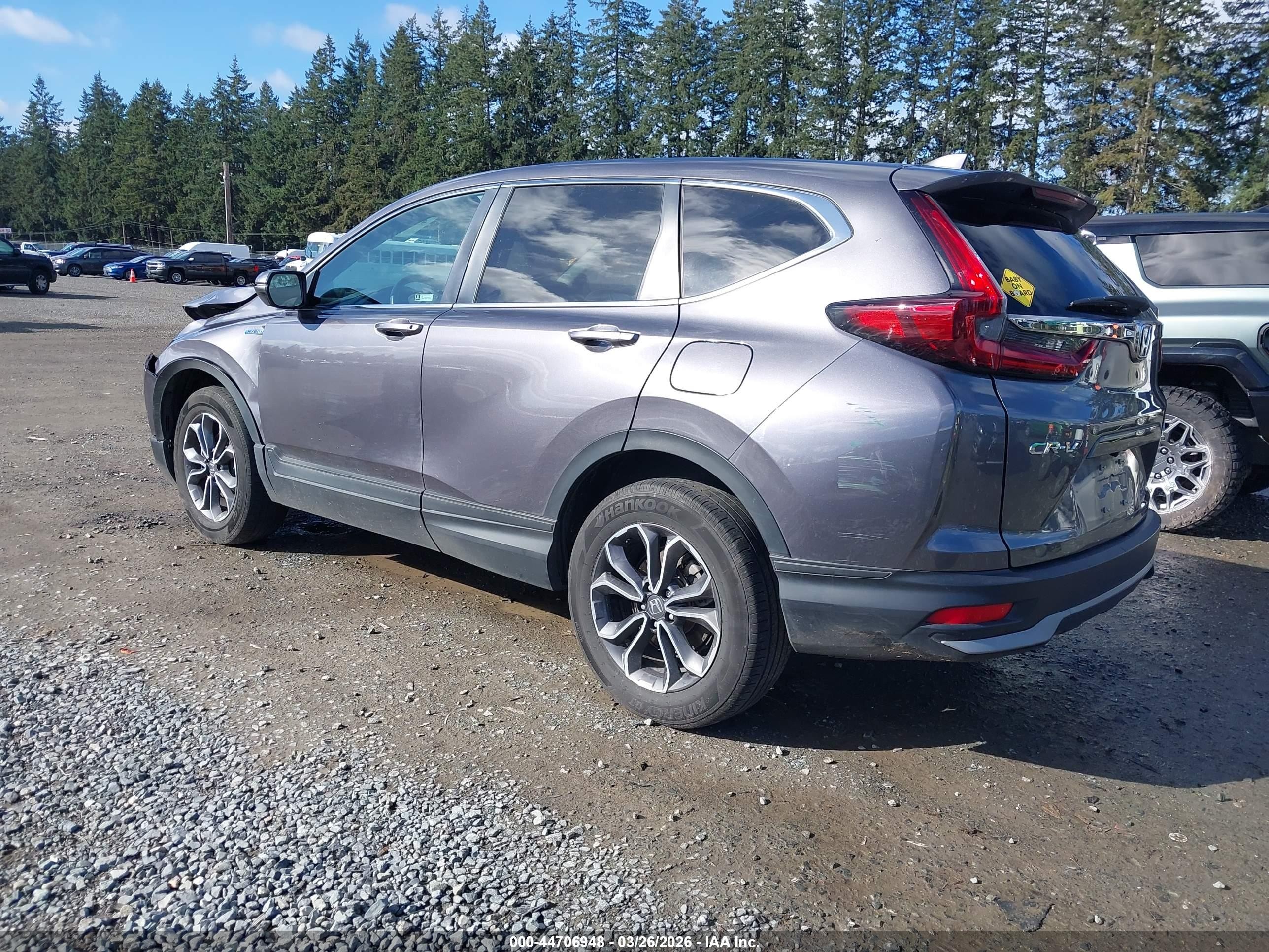 2020 Honda Cr-v Hybrid Ex-l Gray vin: 7FART6H83LE014609