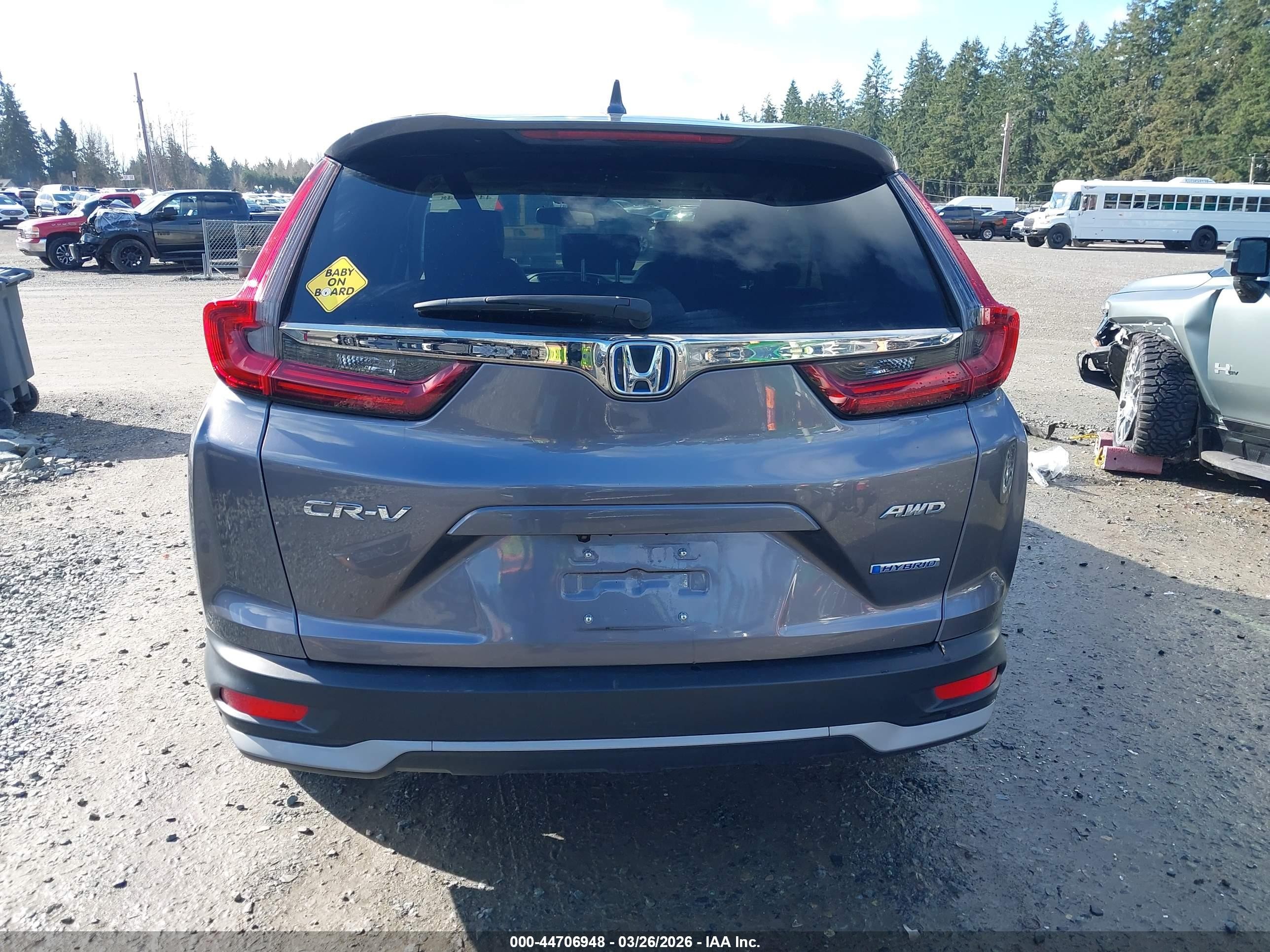 2020 Honda Cr-v Hybrid Ex-l Gray vin: 7FART6H83LE014609