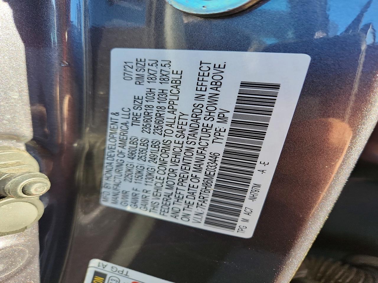 2021 Honda Cr-v Exl Gray vin: 7FART6H86ME033446