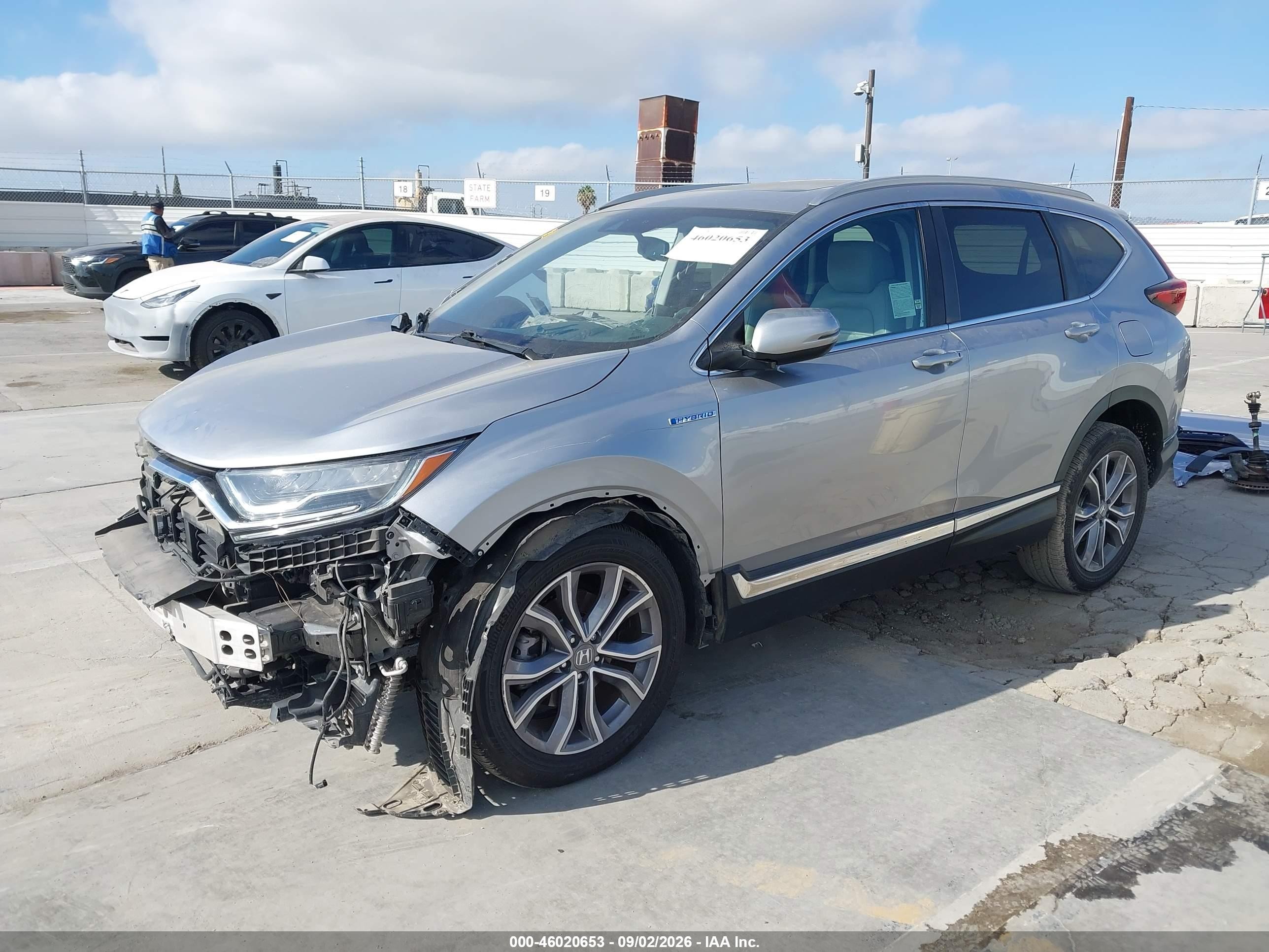 2020 Honda Cr-v Hybrid Touring Silver vin: 7FART6H93LE018541