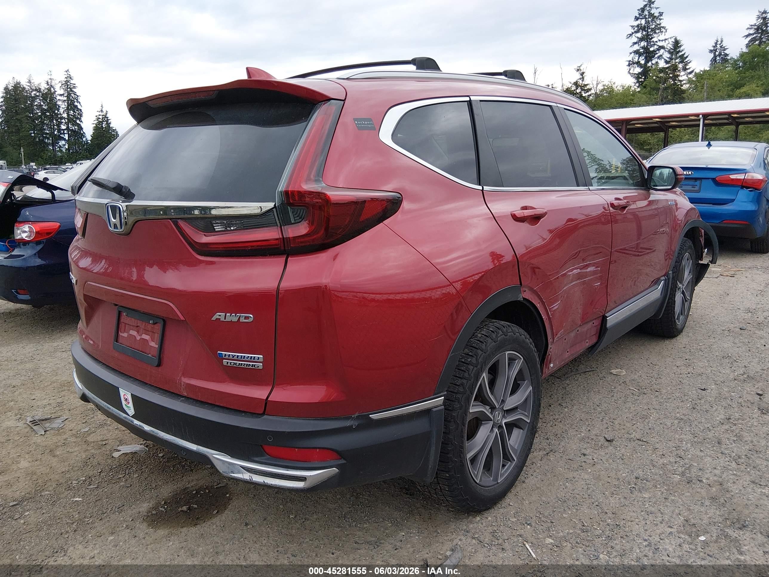 2021 Honda Cr-v Hybrid Touring Purple vin: 7FART6H93ME025233