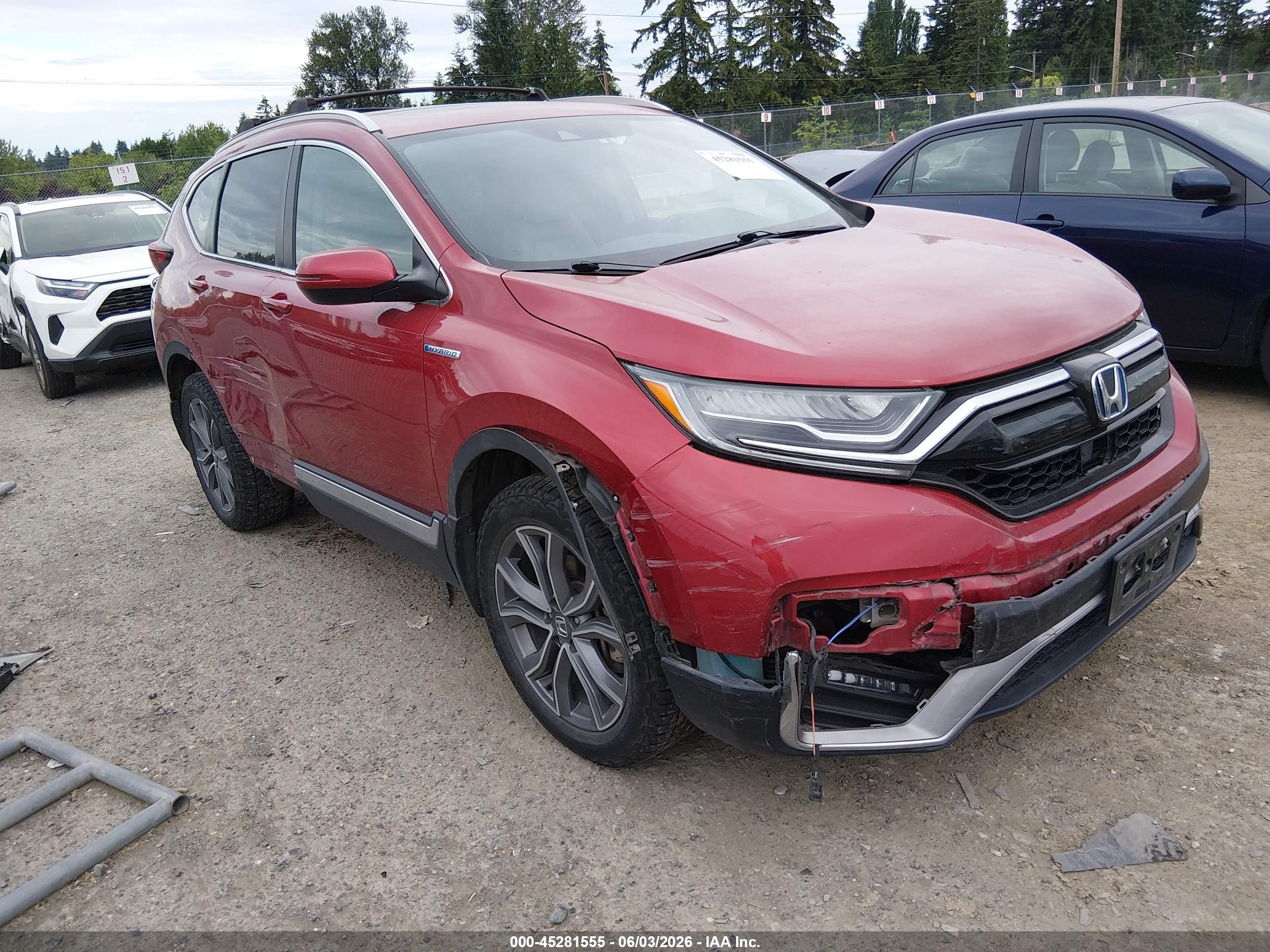 2021 Honda Cr-v Hybrid Touring Purple vin: 7FART6H93ME025233