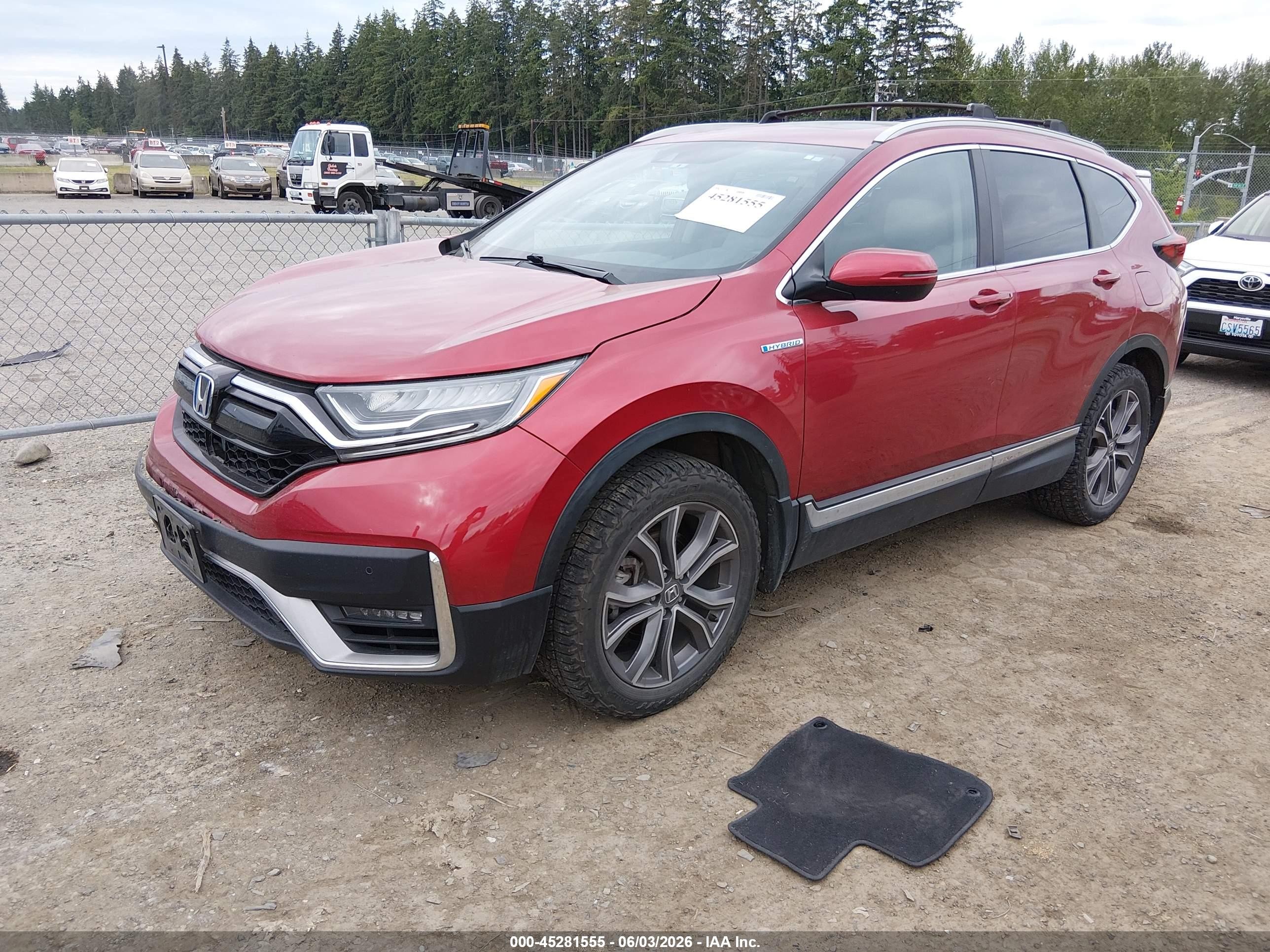 2021 Honda Cr-v Hybrid Touring Purple vin: 7FART6H93ME025233