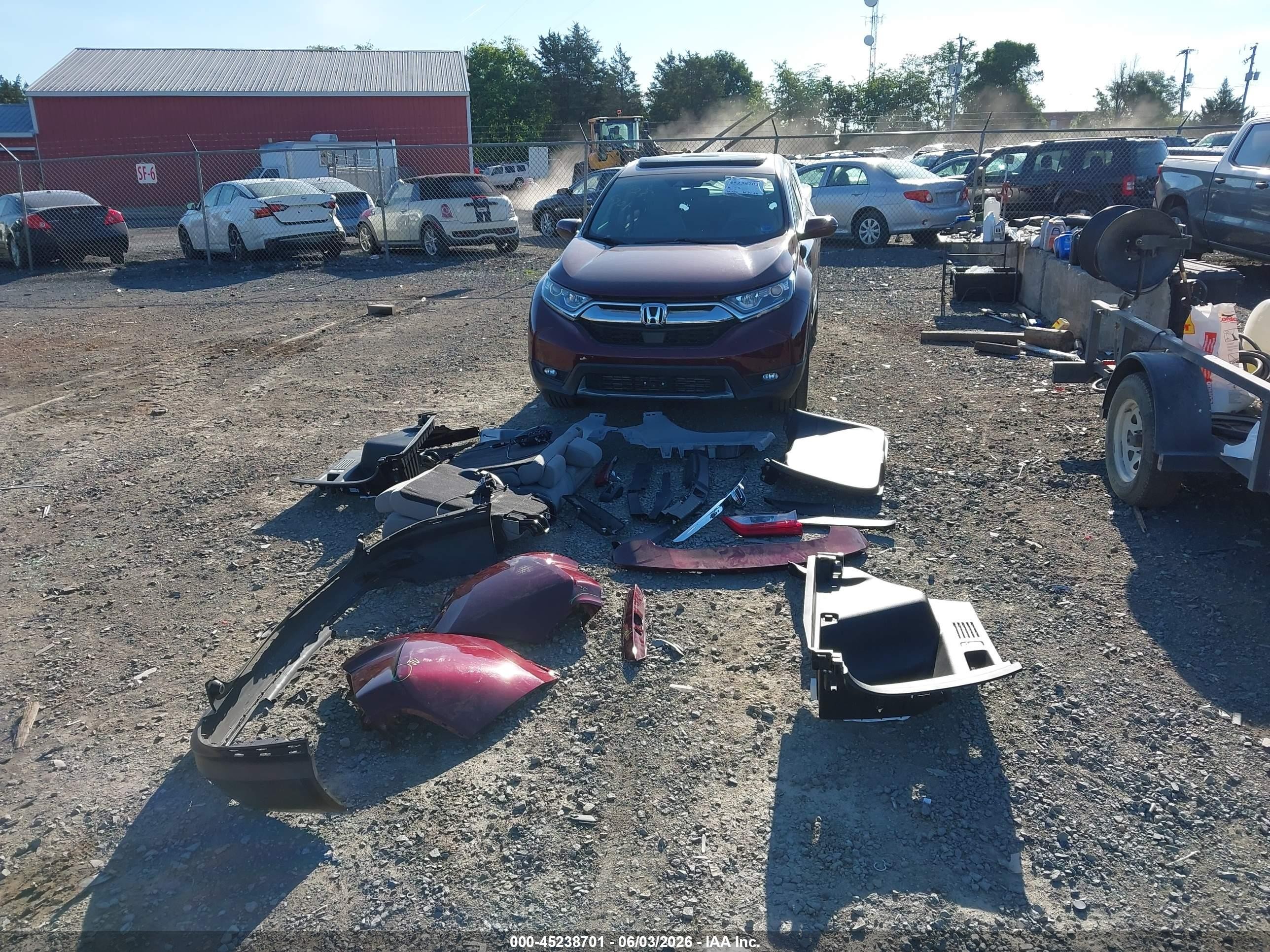 2017 Honda Cr-v Ex Maroon vin: 7FARW1H5XHE020950