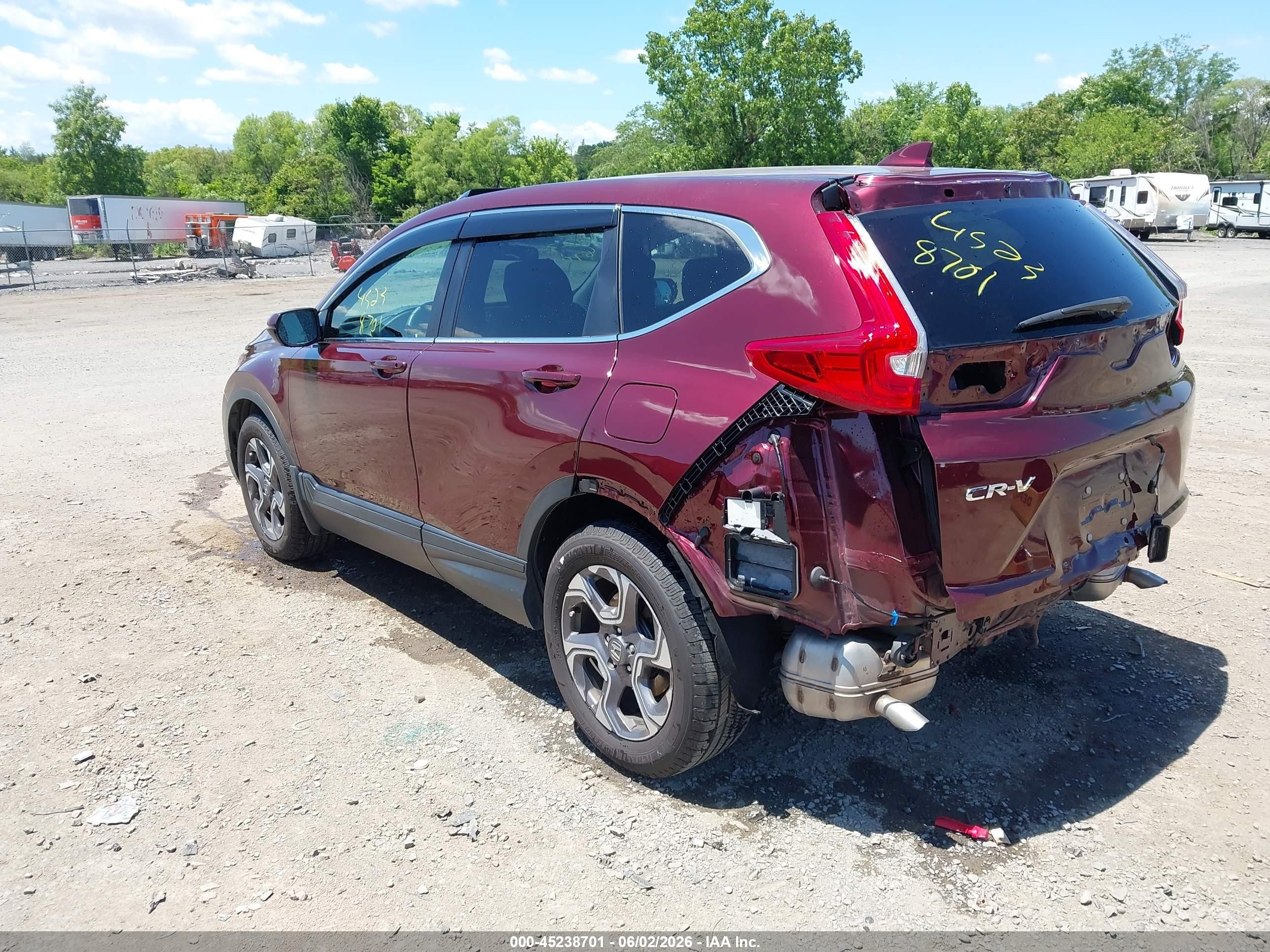 2017 Honda Cr-v Ex Maroon vin: 7FARW1H5XHE020950