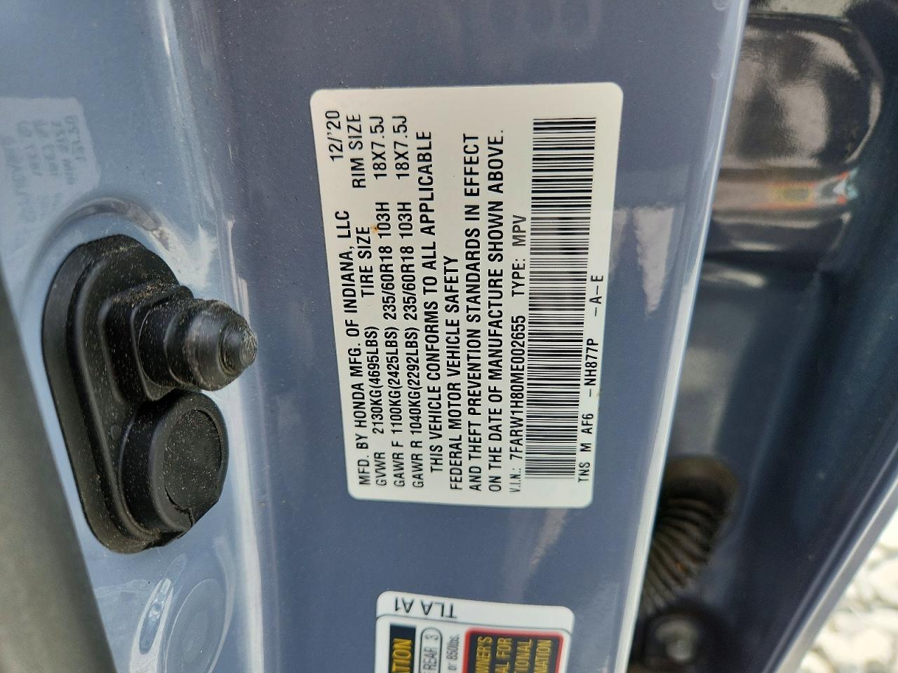 2021 Honda Cr-v Exl Blue vin: 7FARW1H80ME002655
