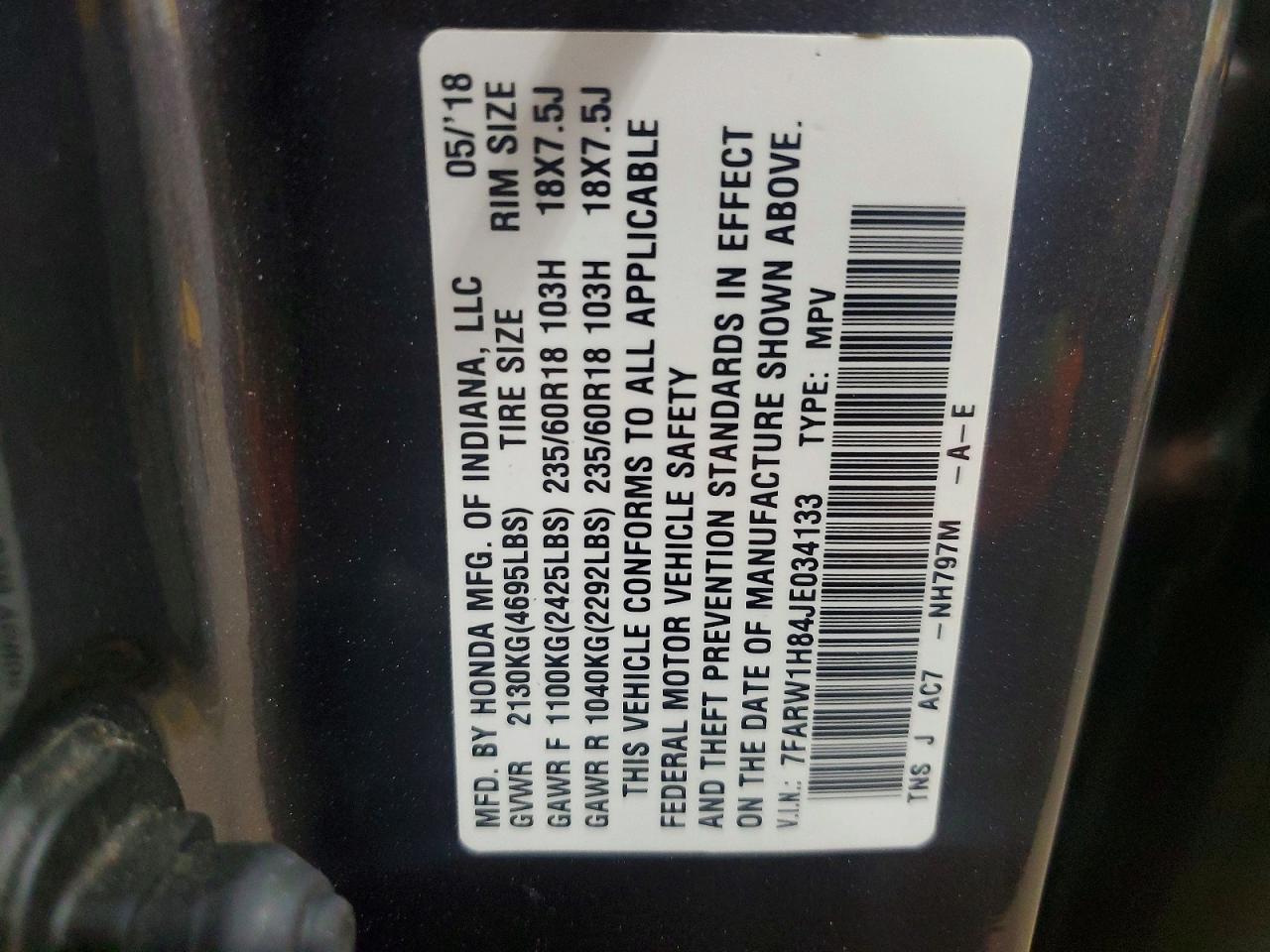 2018 Honda Cr-v Exl Gray vin: 7FARW1H84JE034133