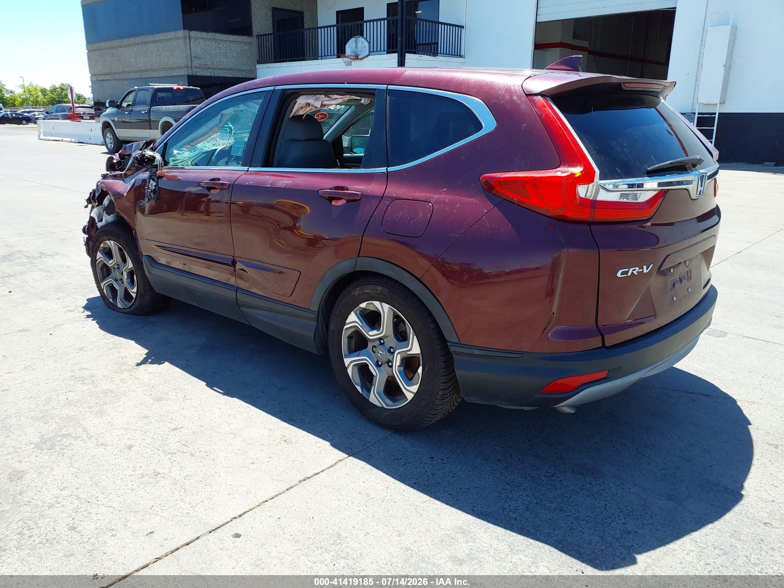 2017 Honda Cr-v Ex-l/ex-l Navi Burgundy vin: 7FARW1H87HE037277