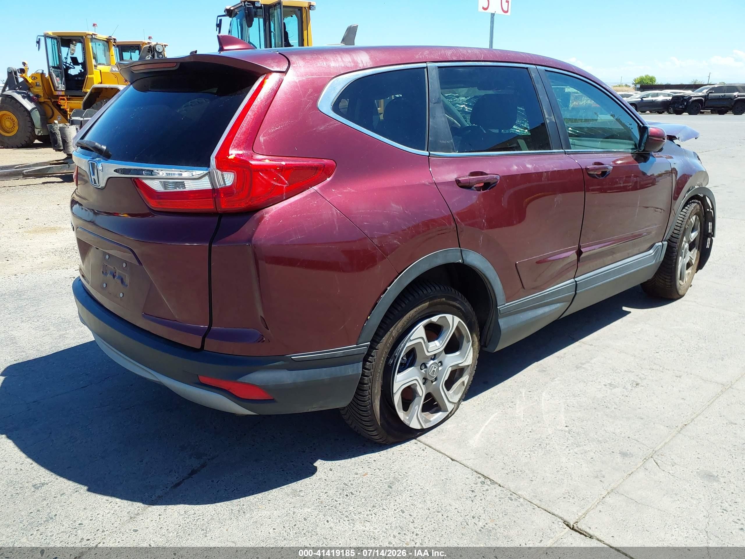 2017 Honda Cr-v Ex-l/ex-l Navi Burgundy vin: 7FARW1H87HE037277