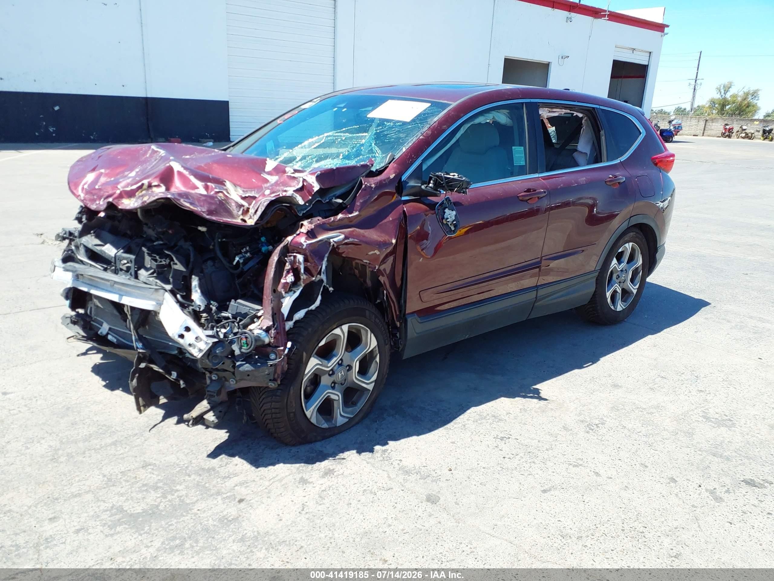 2017 Honda Cr-v Ex-l/ex-l Navi Burgundy vin: 7FARW1H87HE037277