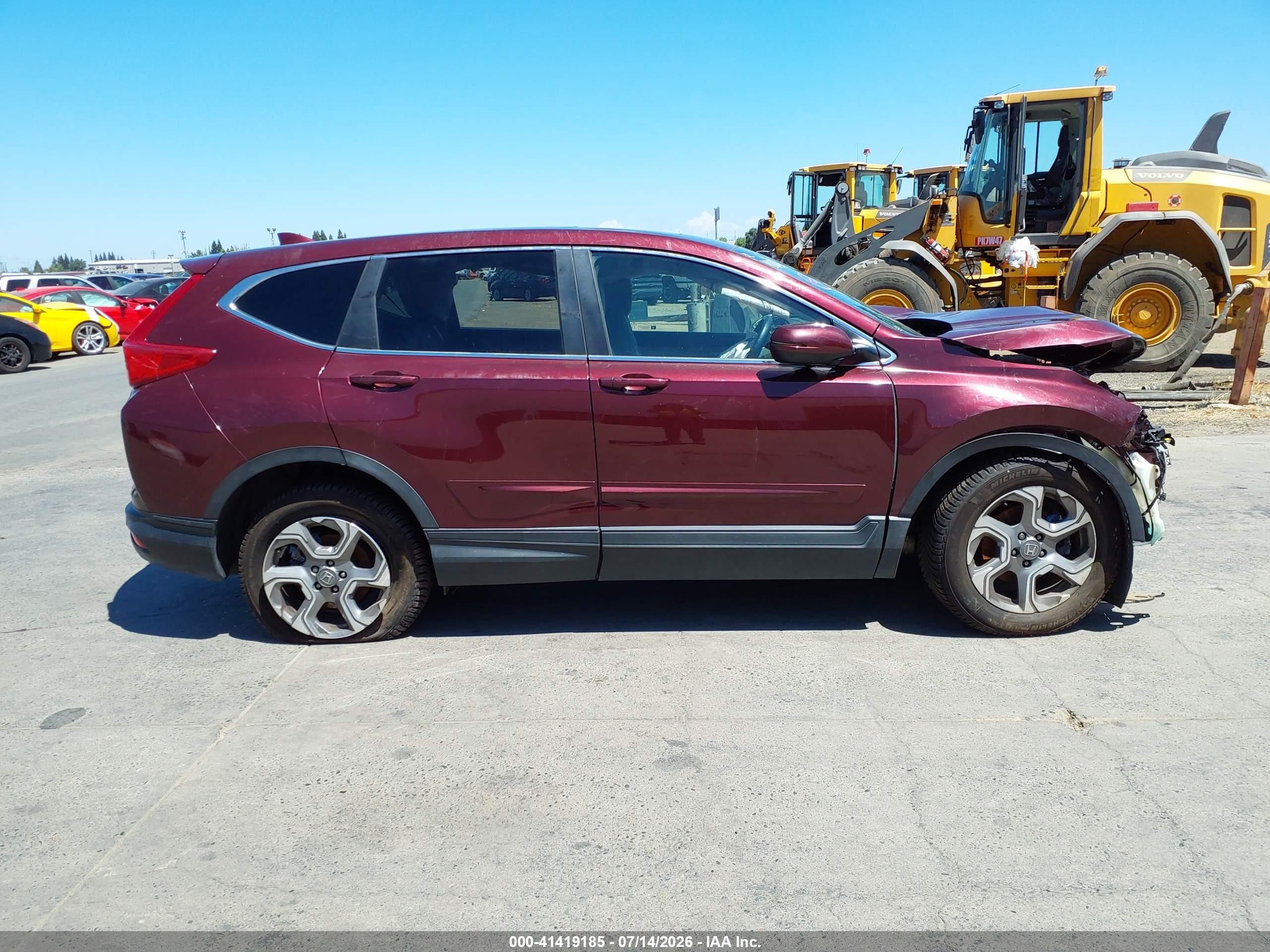 2017 Honda Cr-v Ex-l/ex-l Navi Burgundy vin: 7FARW1H87HE037277