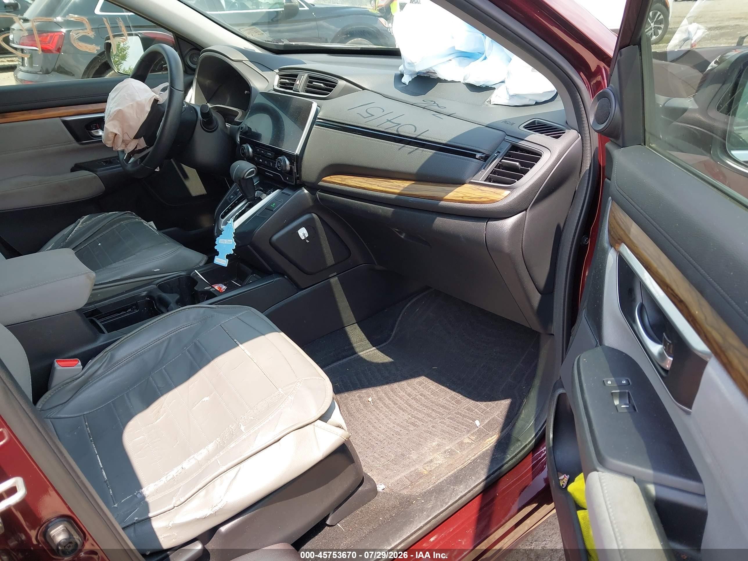 2019 Honda Cr-v Ex Burgundy vin: 7FARW2H50KE027628