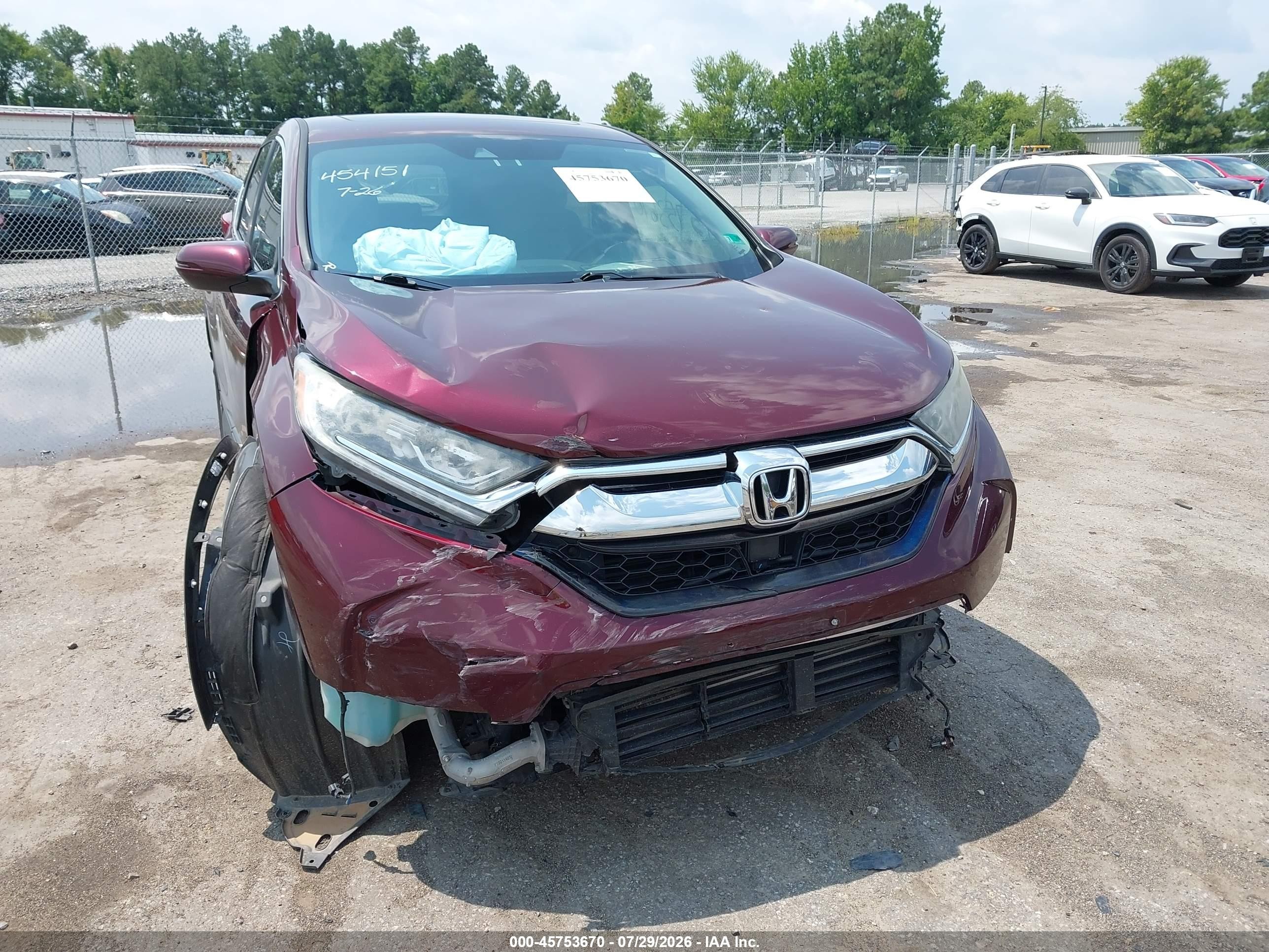 2019 Honda Cr-v Ex Burgundy vin: 7FARW2H50KE027628