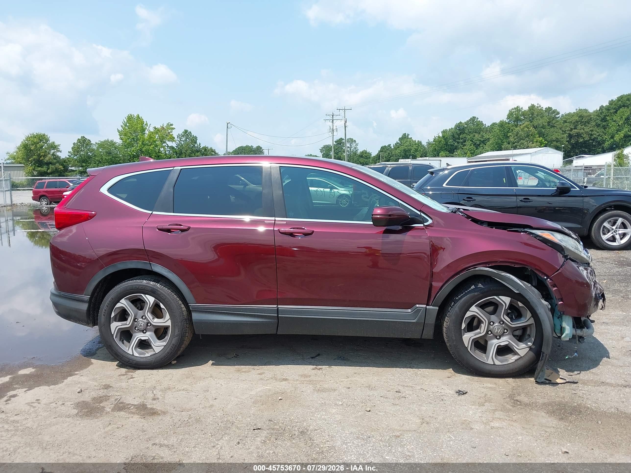 2019 Honda Cr-v Ex Burgundy vin: 7FARW2H50KE027628