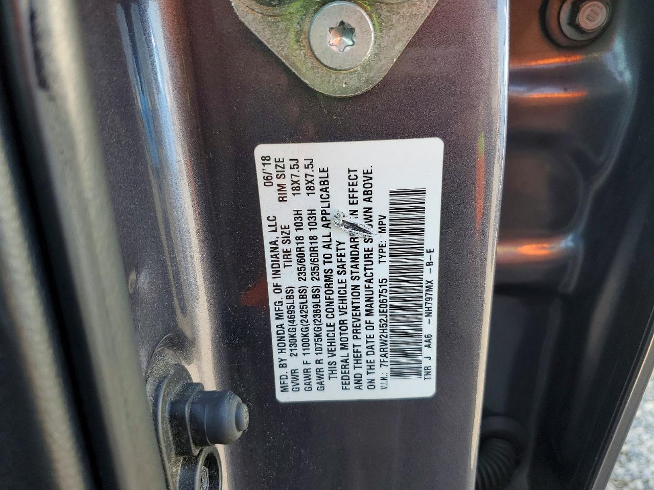 2018 Honda Cr-v Ex Gray vin: 7FARW2H52JE067515