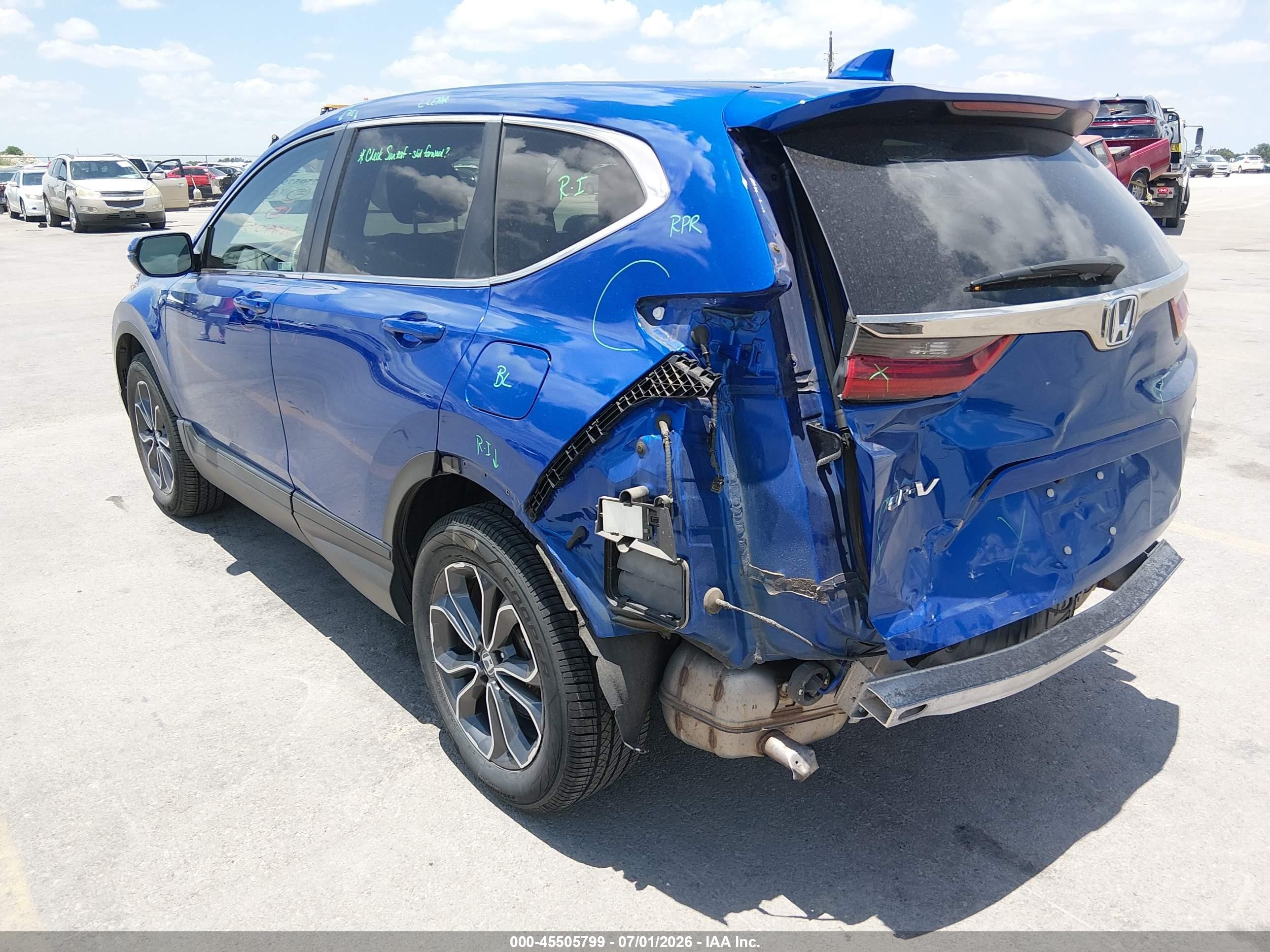 2021 Honda Cr-v Awd Ex Blue vin: 7FARW2H52ME005052