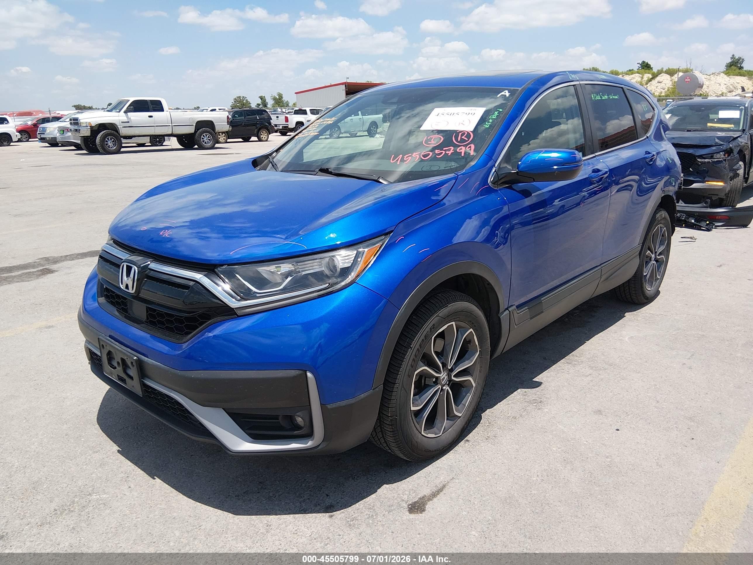 2021 Honda Cr-v Awd Ex Blue vin: 7FARW2H52ME005052