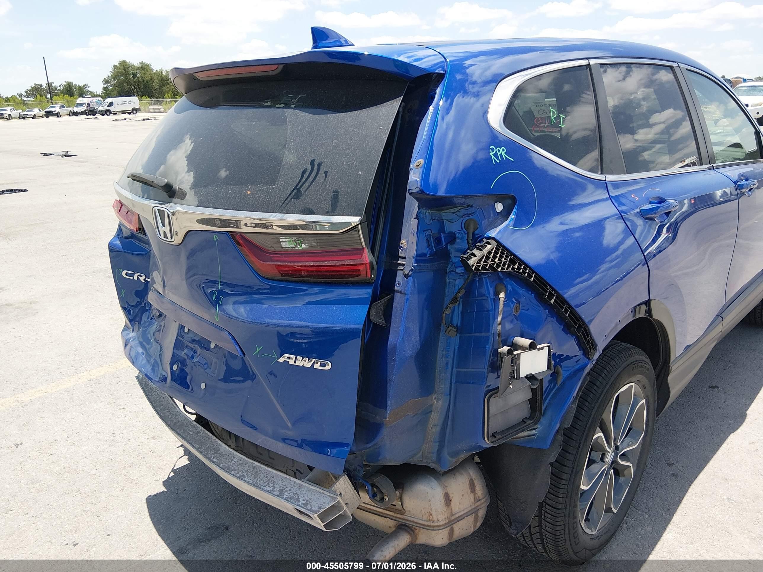 2021 Honda Cr-v Awd Ex Blue vin: 7FARW2H52ME005052