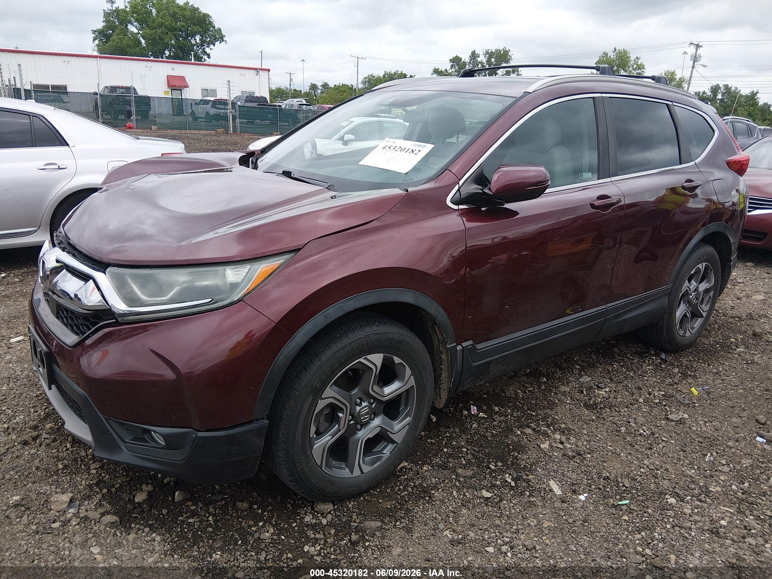 2019 Honda Cr-v Ex Maroon vin: 7FARW2H55KE001669