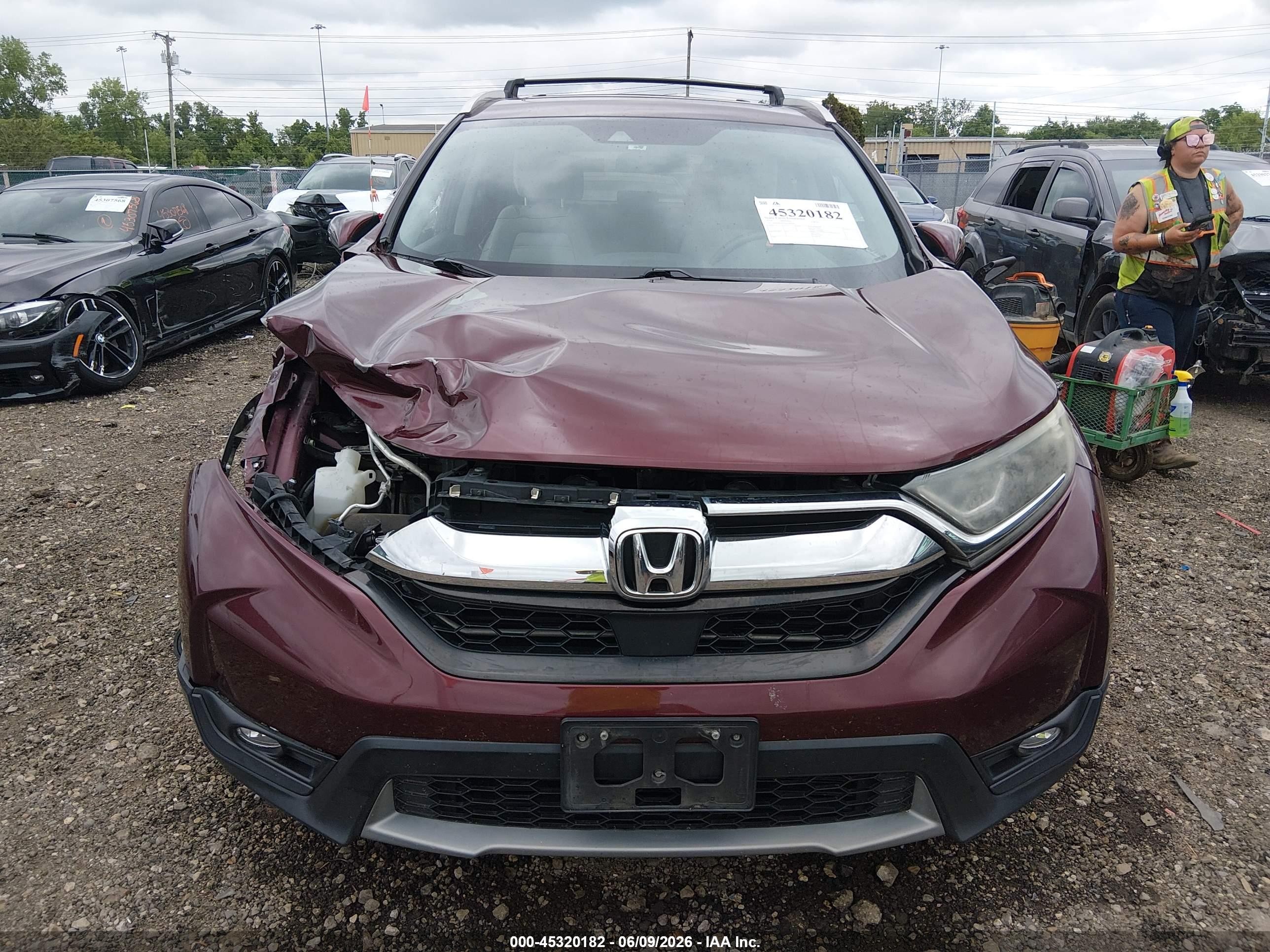 2019 Honda Cr-v Ex Maroon vin: 7FARW2H55KE001669