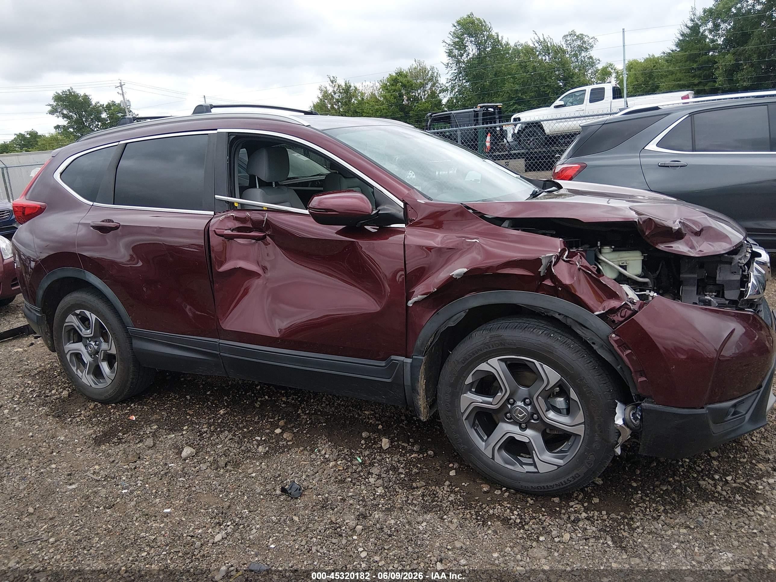 2019 Honda Cr-v Ex Maroon vin: 7FARW2H55KE001669