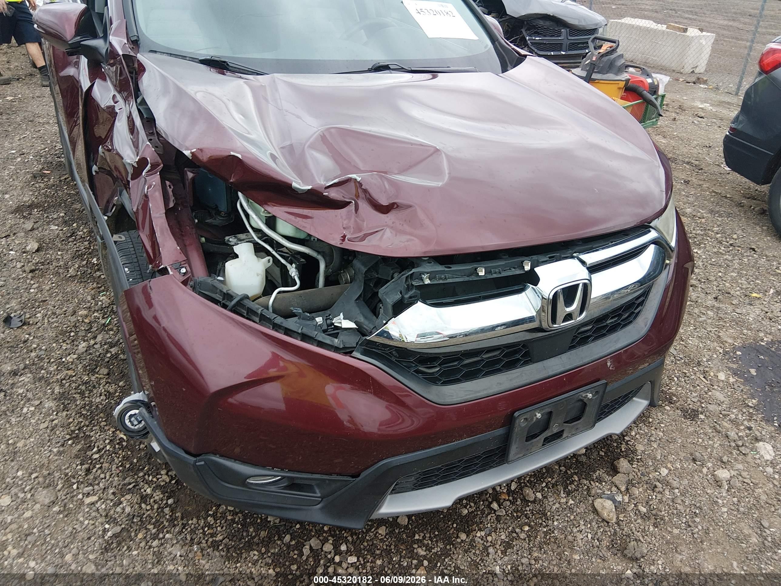 2019 Honda Cr-v Ex Maroon vin: 7FARW2H55KE001669