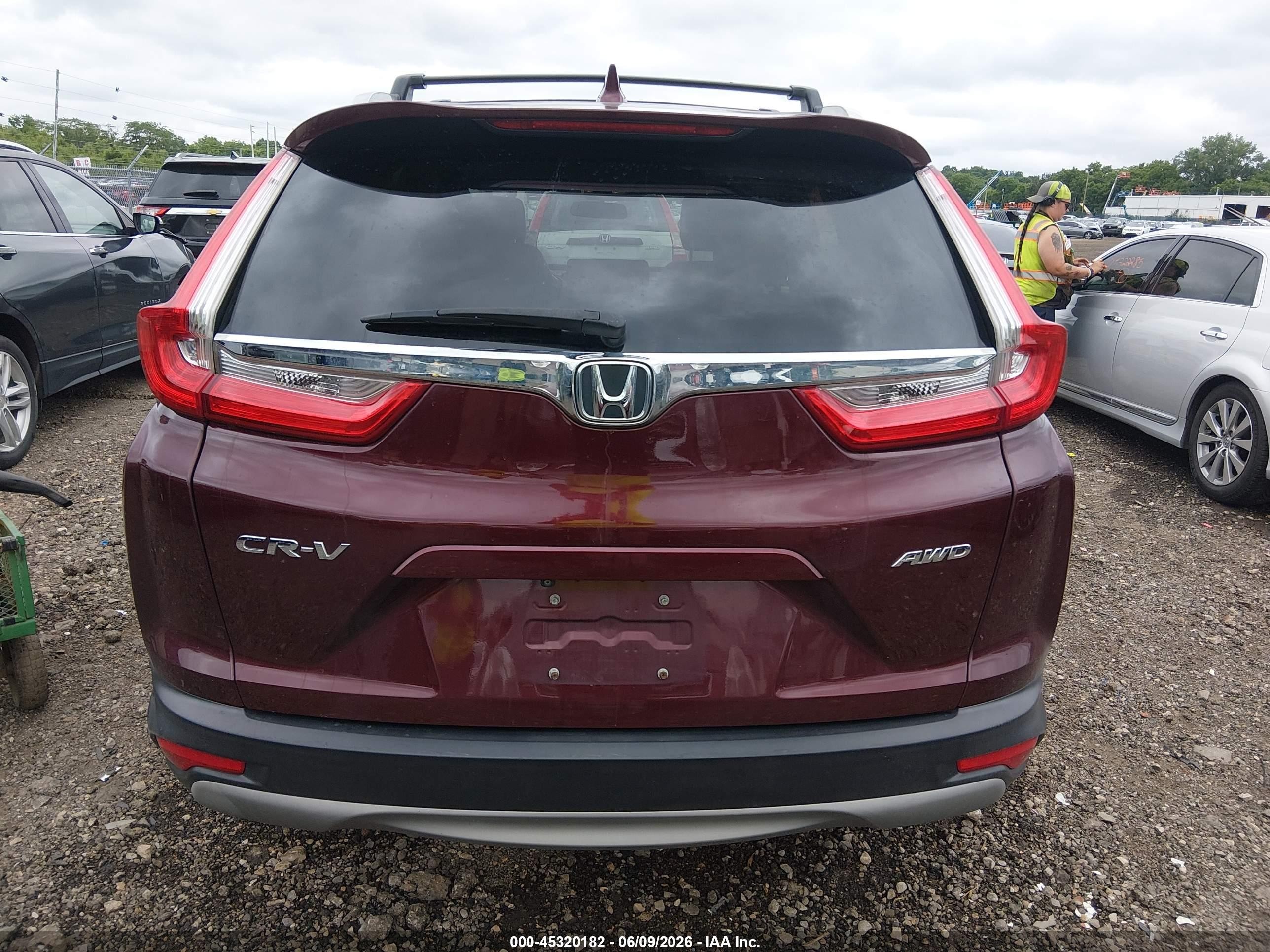 2019 Honda Cr-v Ex Maroon vin: 7FARW2H55KE001669