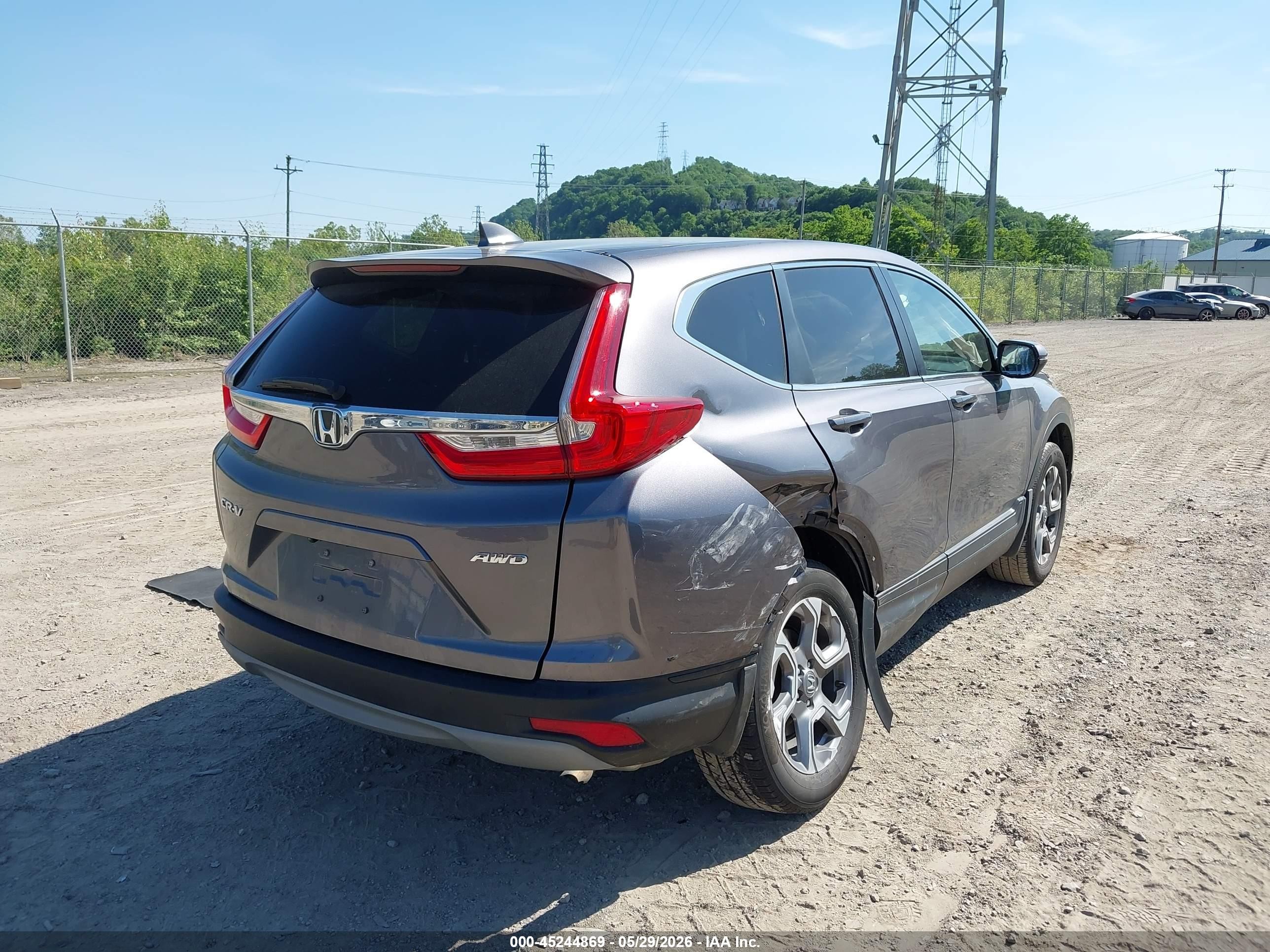 2018 Honda Cr-v Ex Gray vin: 7FARW2H58JE019436