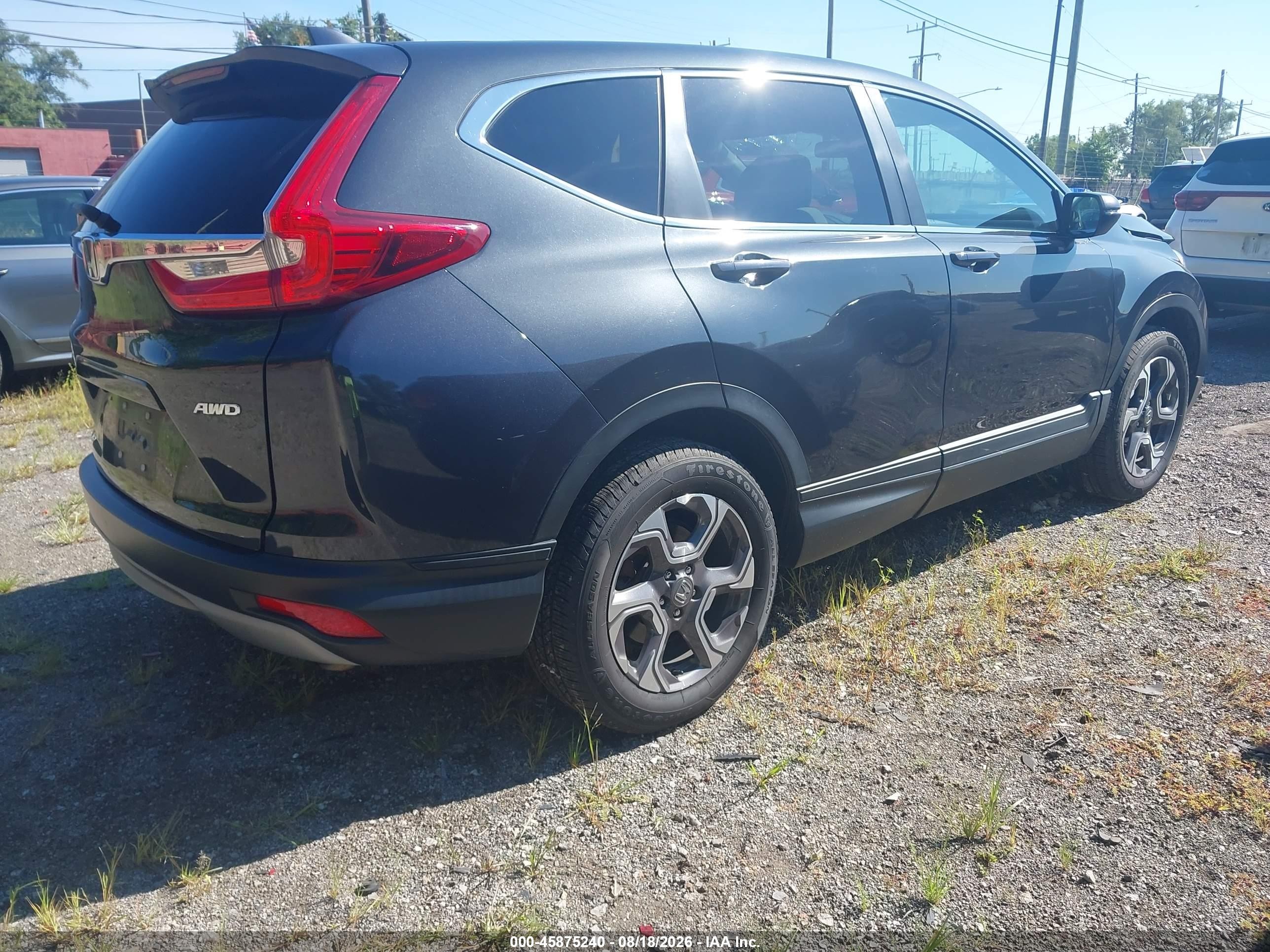 2018 Honda Cr-v Ex Серый vin: 7FARW2H58JE034597