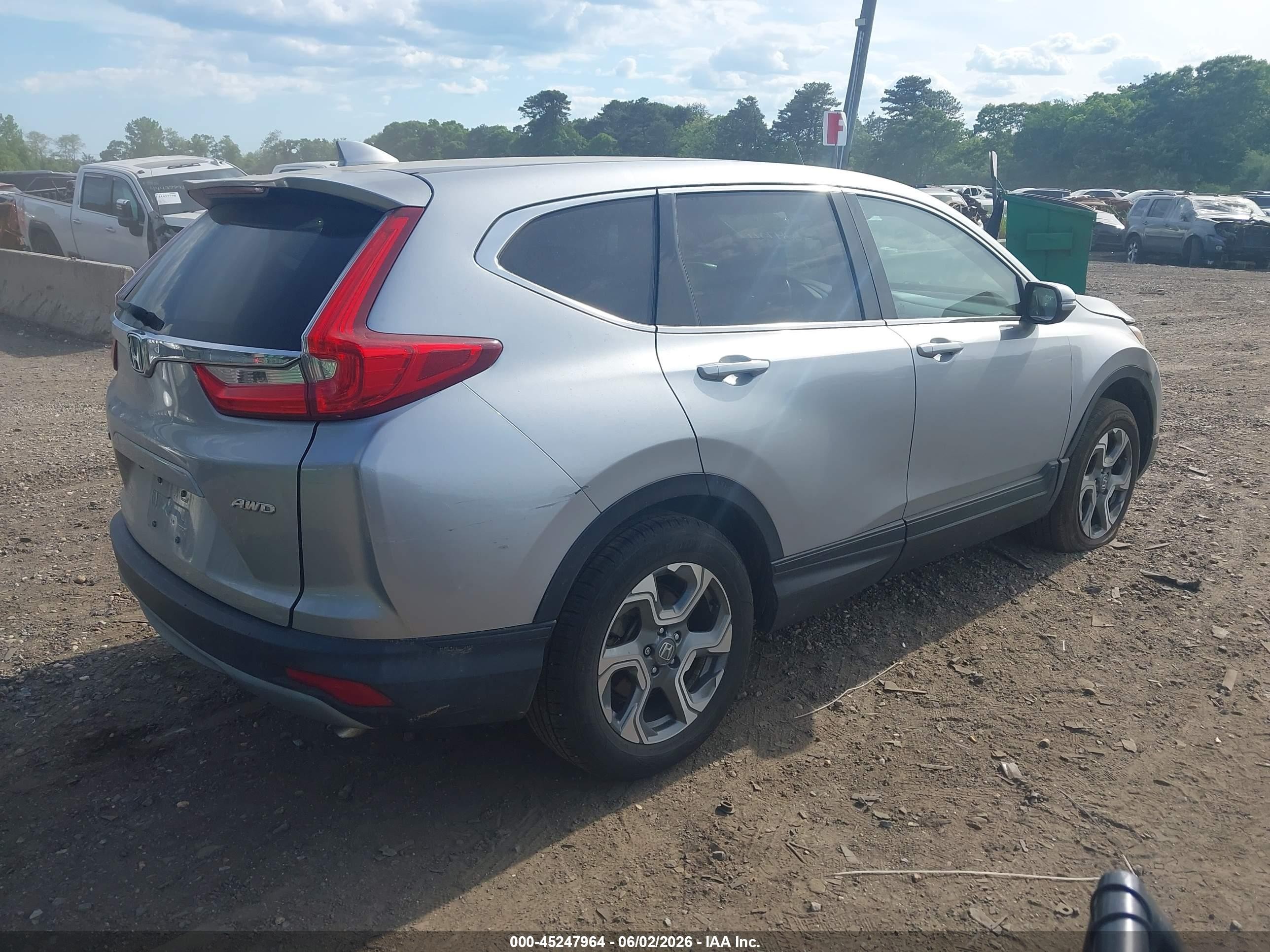 2019 Honda Cr-v Ex-l Silver vin: 7FARW2H80KE024853