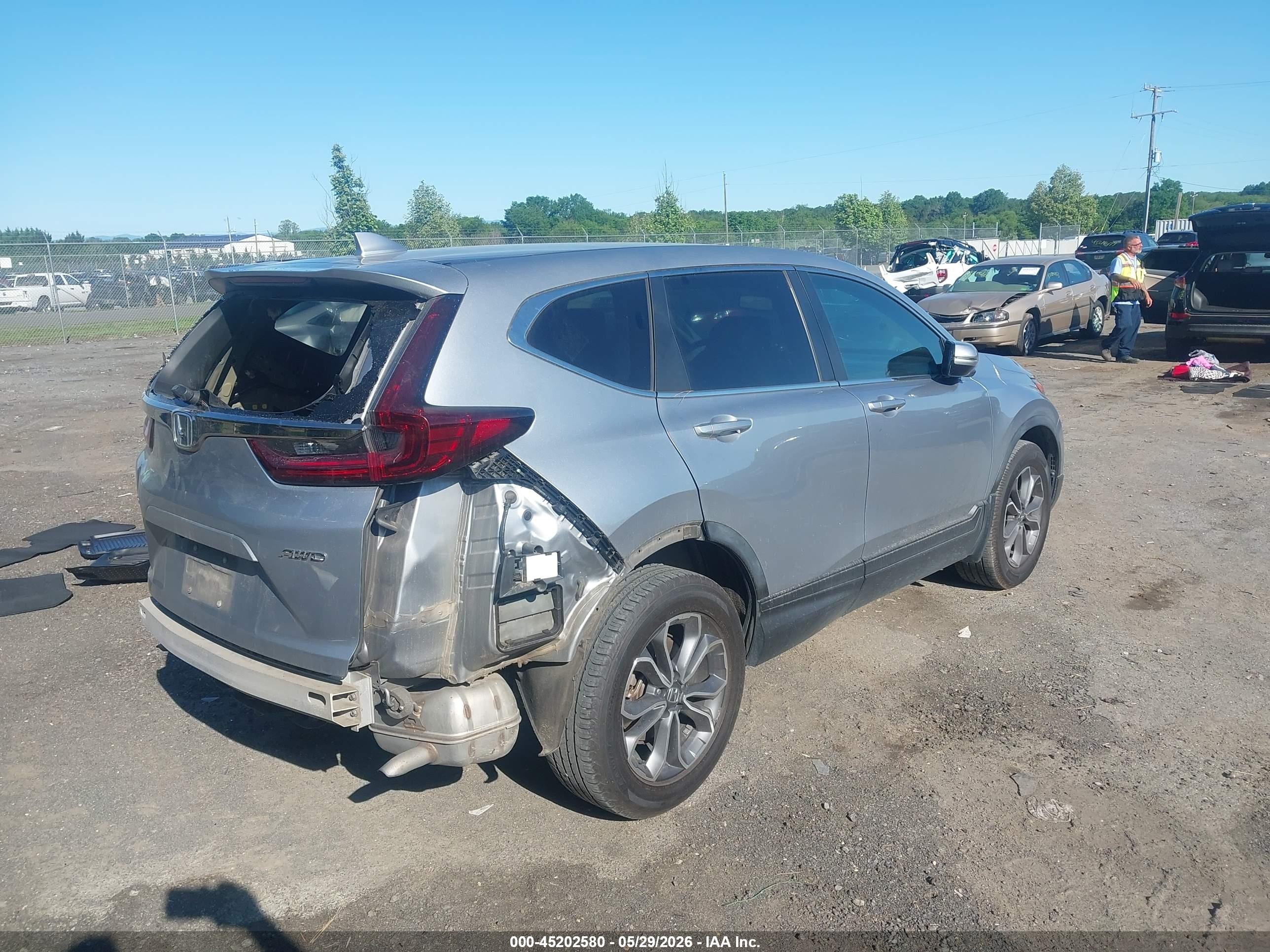 2020 Honda Cr-v Awd Ex-l Silver vin: 7FARW2H80LE015118