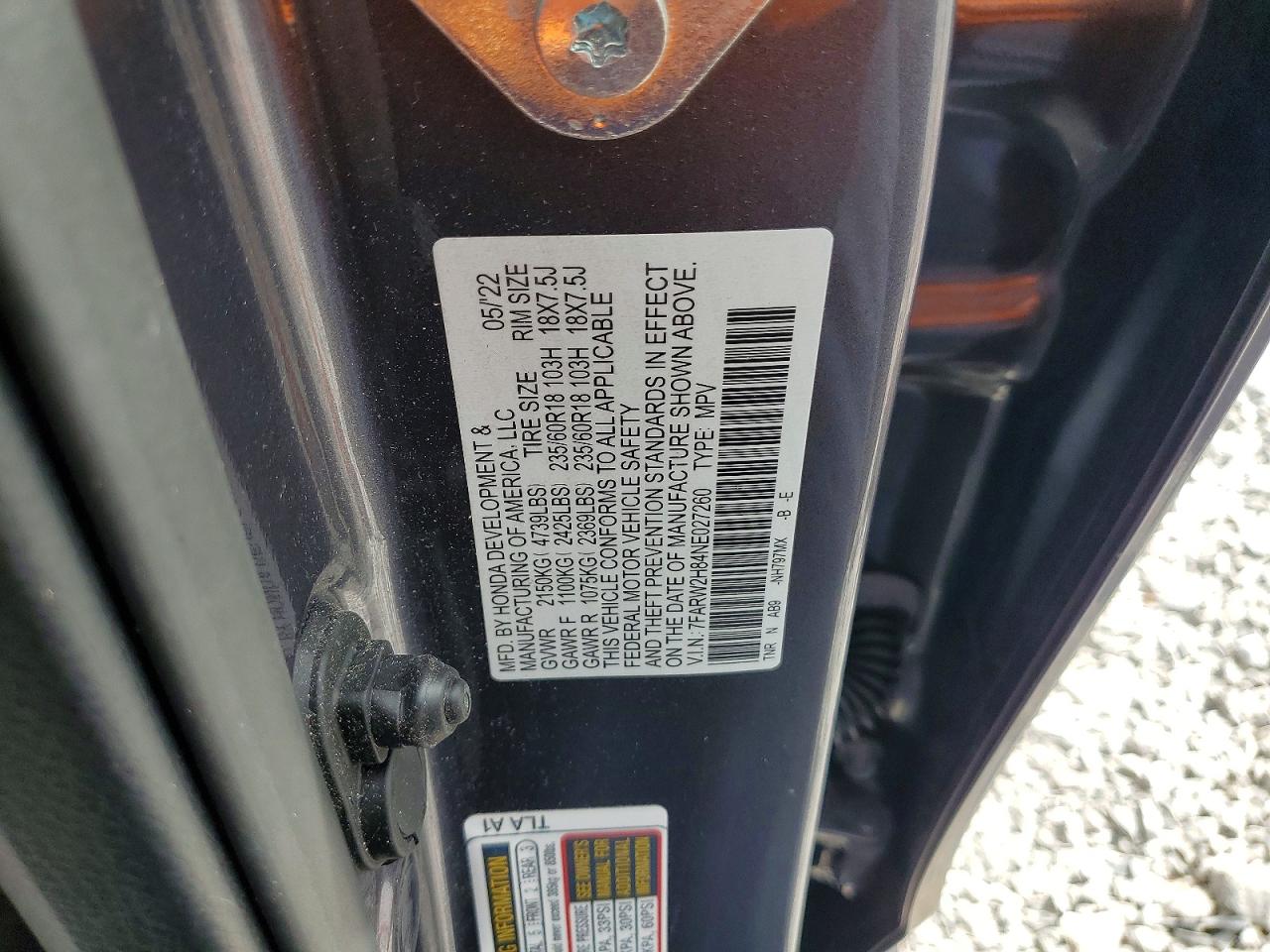 2022 Honda Cr-v Exl Gray vin: 7FARW2H84NE027260