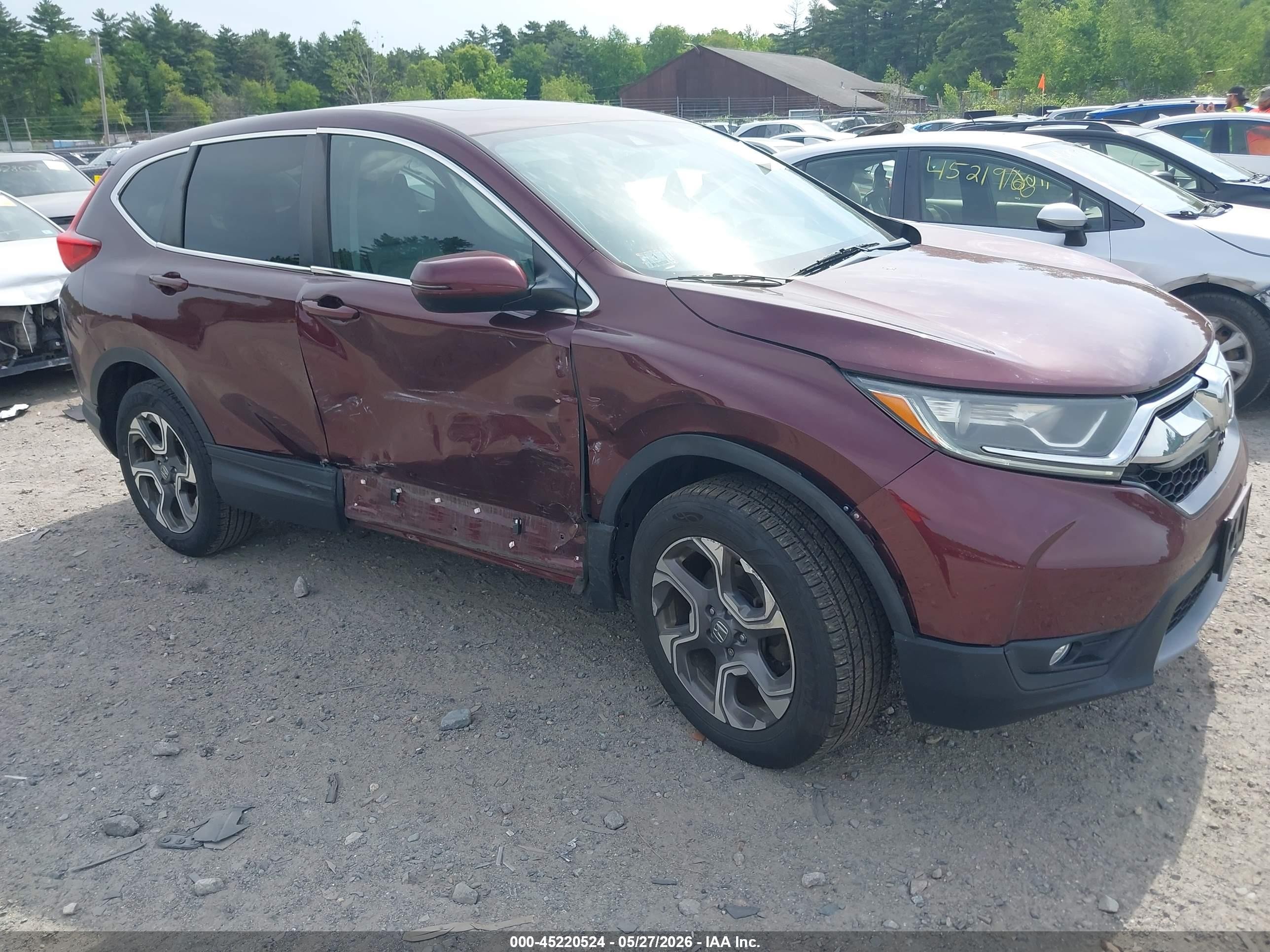 2018 Honda Cr-v Ex-l/ex-l Navi Burgundy vin: 7FARW2H89JE015812