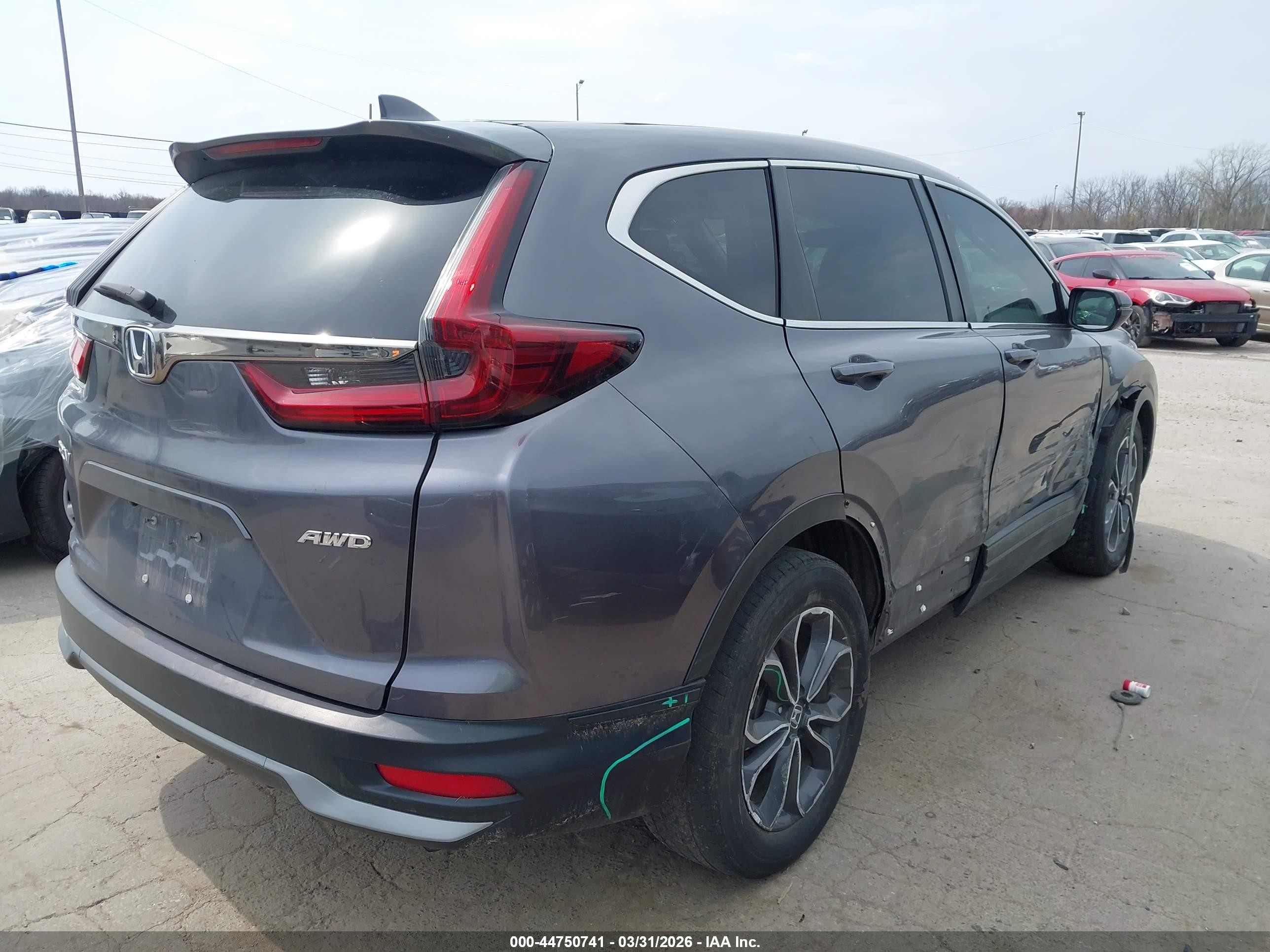 2022 Honda Cr-v Awd Ex-l Gray vin: 7FARW2H89NE050615